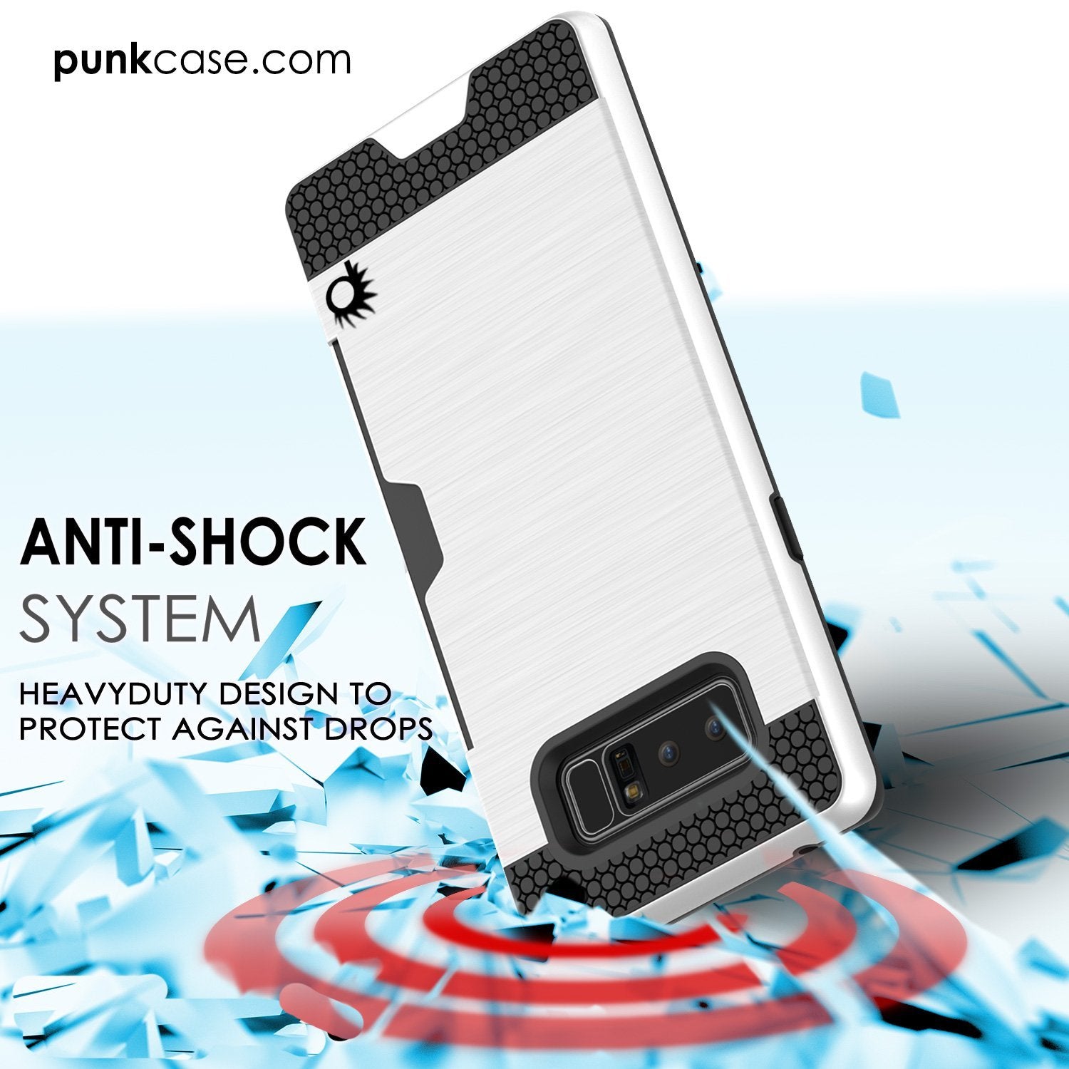 Galaxy Note 8 Case, PUNKcase [SLOT Series] Slim Fit  Samsung Note 8 [White] (Color in image: Navy)