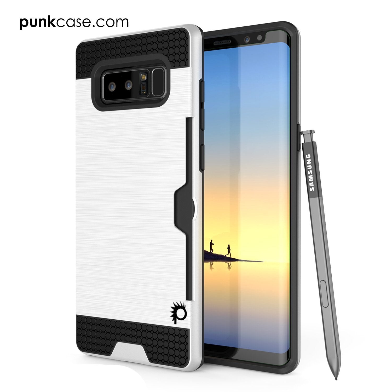 Capa para Galaxy Note 8, PUNKcase [Série SLOT] Samsung Note 8 Slim Fit [Branco]