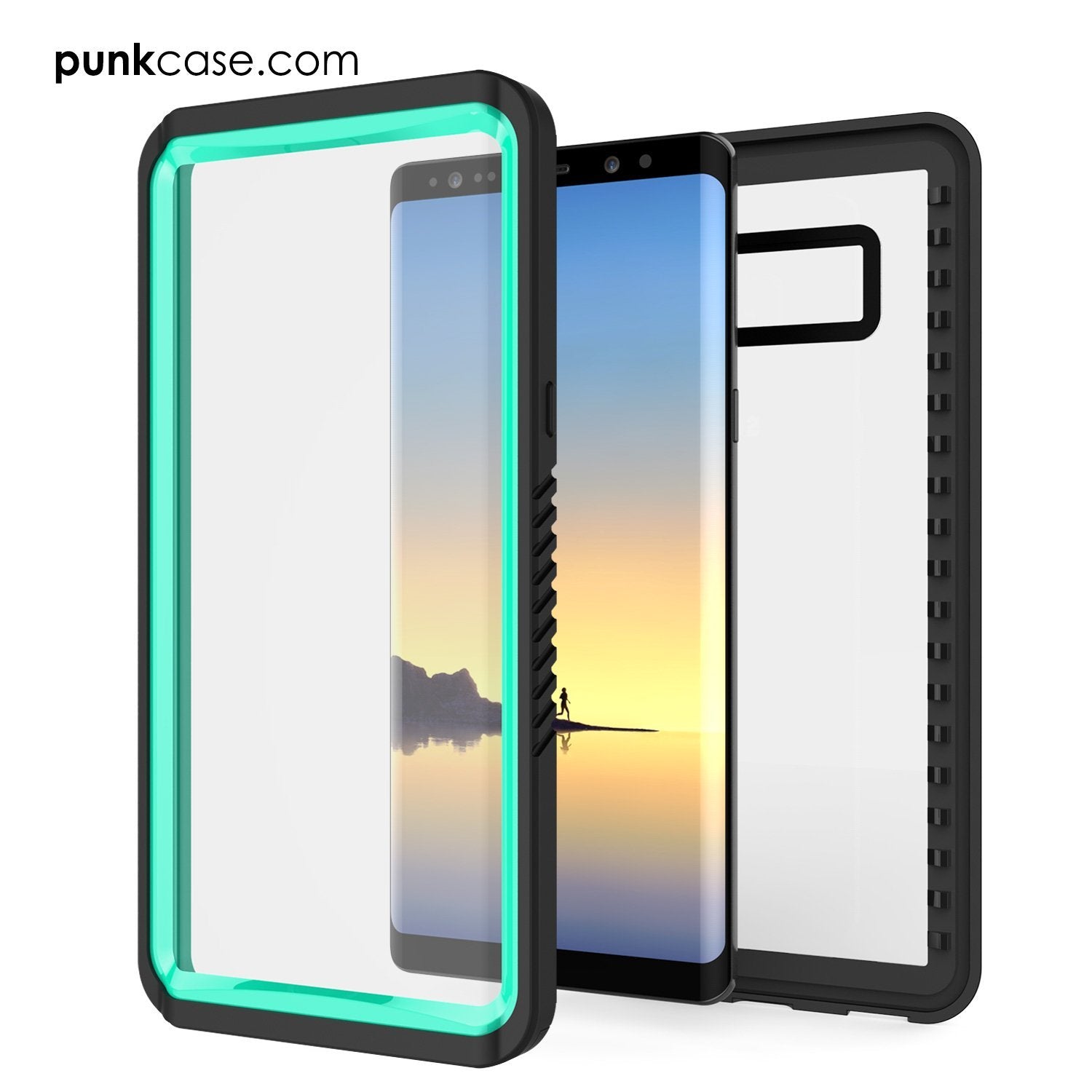 Galaxy Note 8 Case, Punkcase [Extreme Series] [Slim Fit] [IP68 Certified] [Shockproof] Armor Cover W/ Built In Screen Protector [Teal] (Color in image: Red)