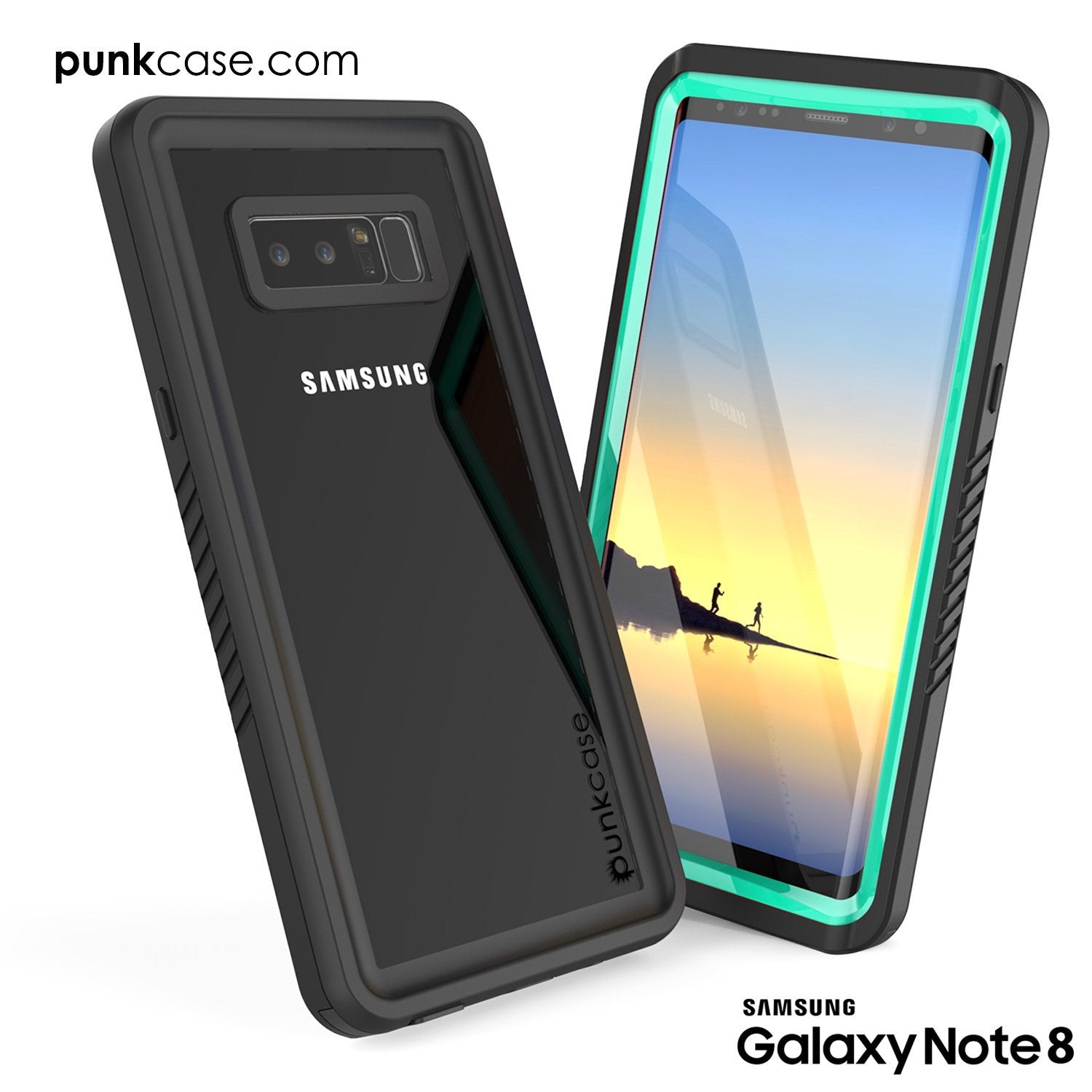 Capa Galaxy Note 8, Punkcase [Série Extreme] [Ajuste Fino] [Certificado IP68] [À Prova de Choque] Capa de Armadura com Protetor de Tela Integrado [Azul-petróleo]