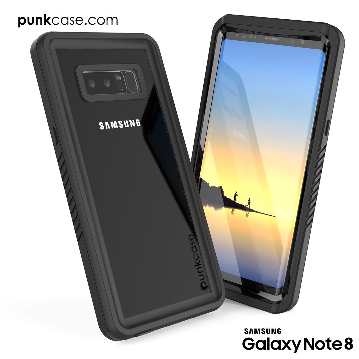 Capa para Galaxy Note 8, Punkcase [Série Extrema] [Ajuste Fino] [Certificado IP68] [À Prova de Choque] Capa de Armadura com Protetor de Tela Embutido [Preto]