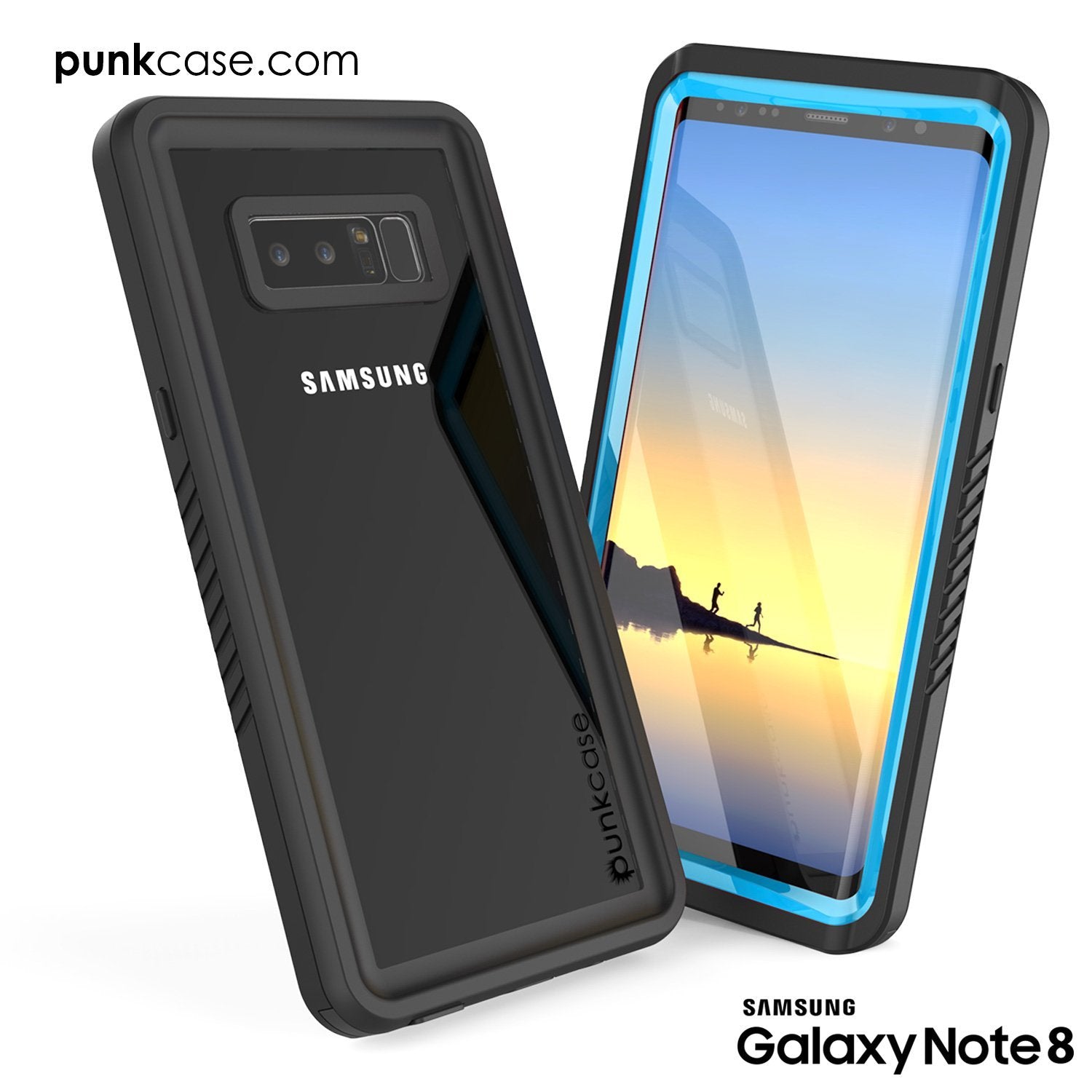 Capa Galaxy Note 8, Punkcase [Série Extrema] [Ajuste Slim] [Certificação IP68] [À Prova de Choque] Capa de Armadura com Protetor de Tela Incorporado [Azul Claro]