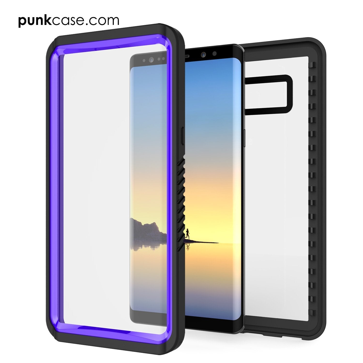 Galaxy Note 8 Case, Punkcase [Extreme Series] [Slim Fit] [IP68 Certified] [Shockproof] Armor Cover W/ Built In Screen Protector [Purple] (Color in image: Red)