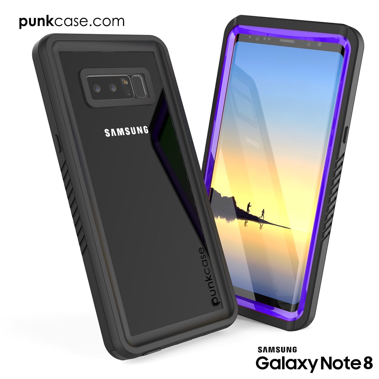 Capa Galaxy Note 8, Punkcase [Série Extreme] [Ajuste Slim] [Certificado IP68] [À Prova de Choque] Capa de Armadura com Protetor de Tela Embutido [Roxo]