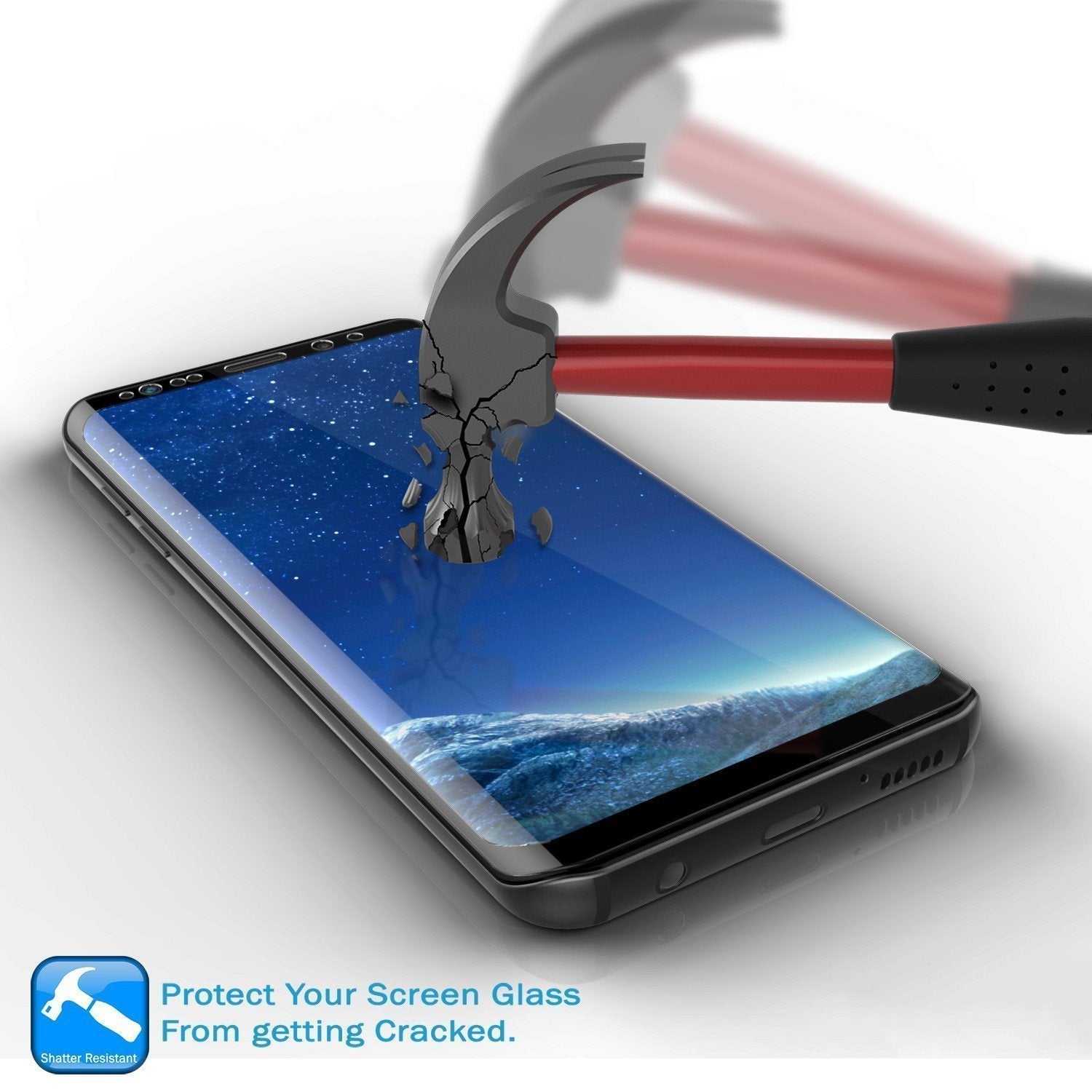 Galaxy S10+ Plus Clear Punkcase Glass SHIELD Tempered Glass Screen Protector 0.33mm Thick 9H Glass (Color in image: White)