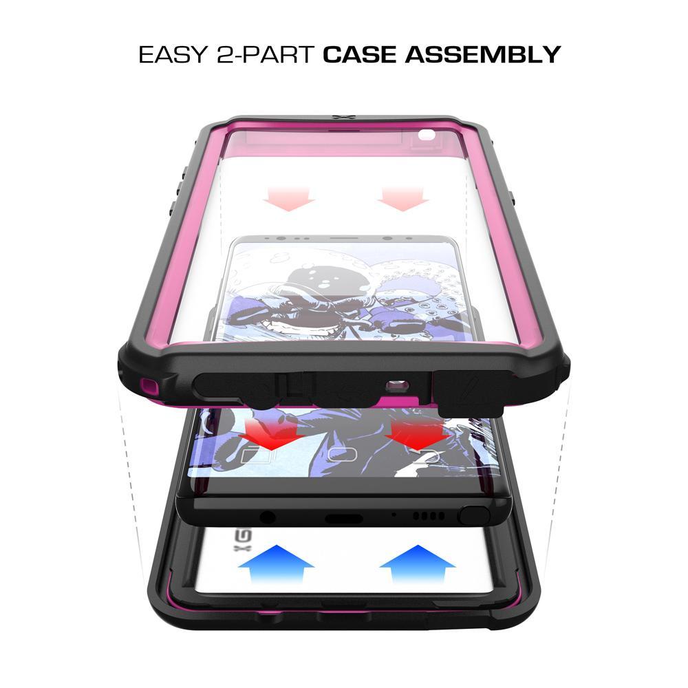 Galaxy Note 8, Ghostek Nautical Series  for Galaxy Note 8 Rugged Waterproof Case | PINK