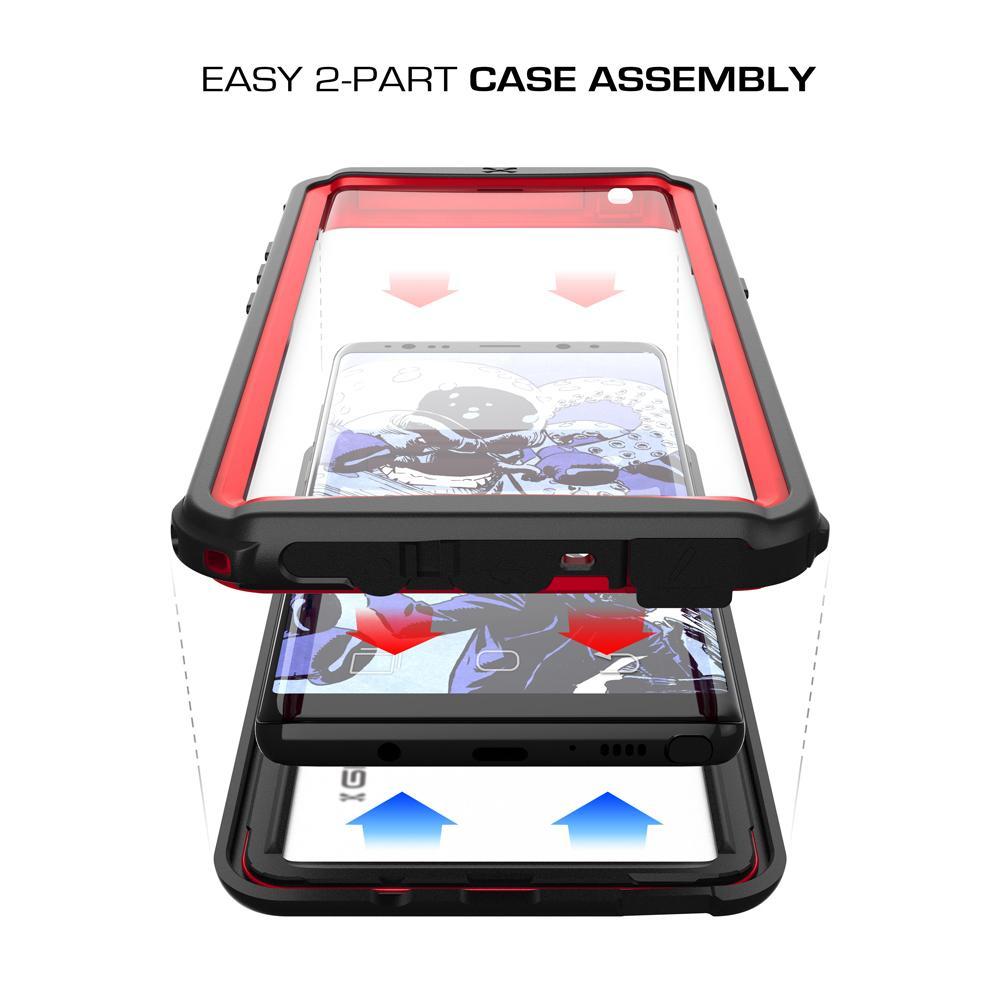Galaxy Note 8, Ghostek Nautical Series  for Galaxy Note 8 Rugged Waterproof Case | RED