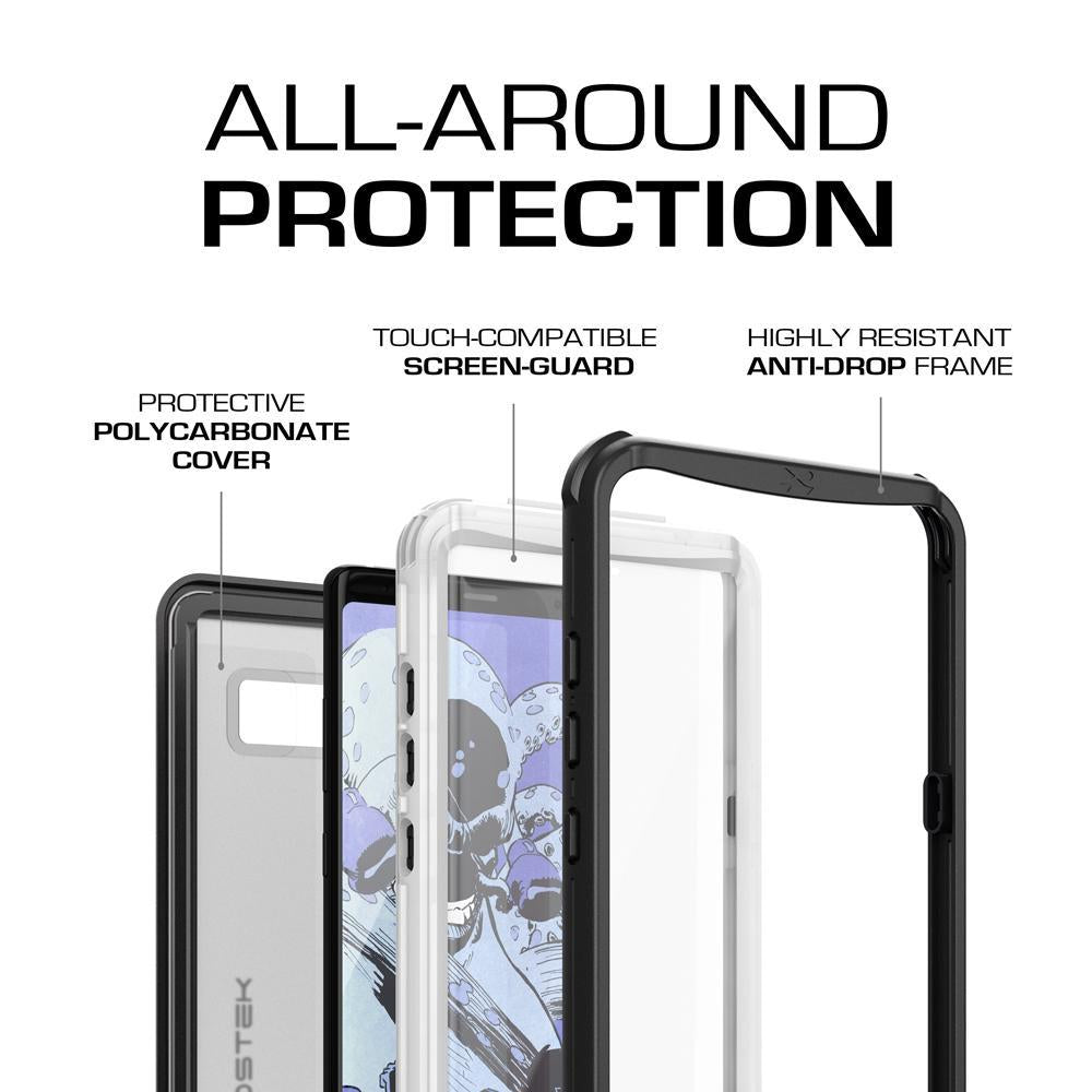 Galaxy Note 8, Ghostek Nautical Series  for Galaxy Note 8 Rugged Waterproof Case | WHITE
