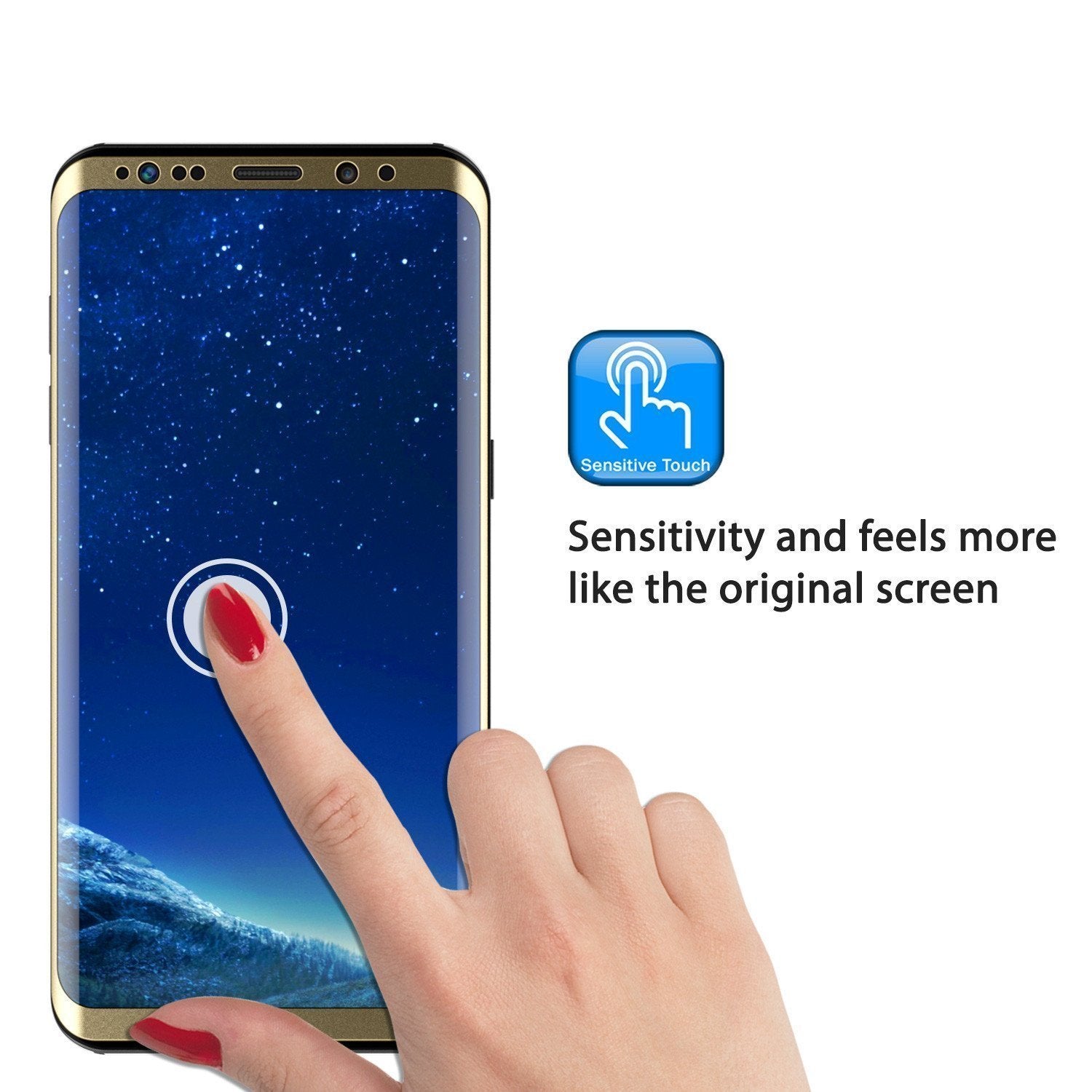 Galaxy S9 Capa de vidro resistente à punkcase Glass SHIELD Protetor de tela de vidro temperado dourado 0,33 mm de espessura 9H Glass