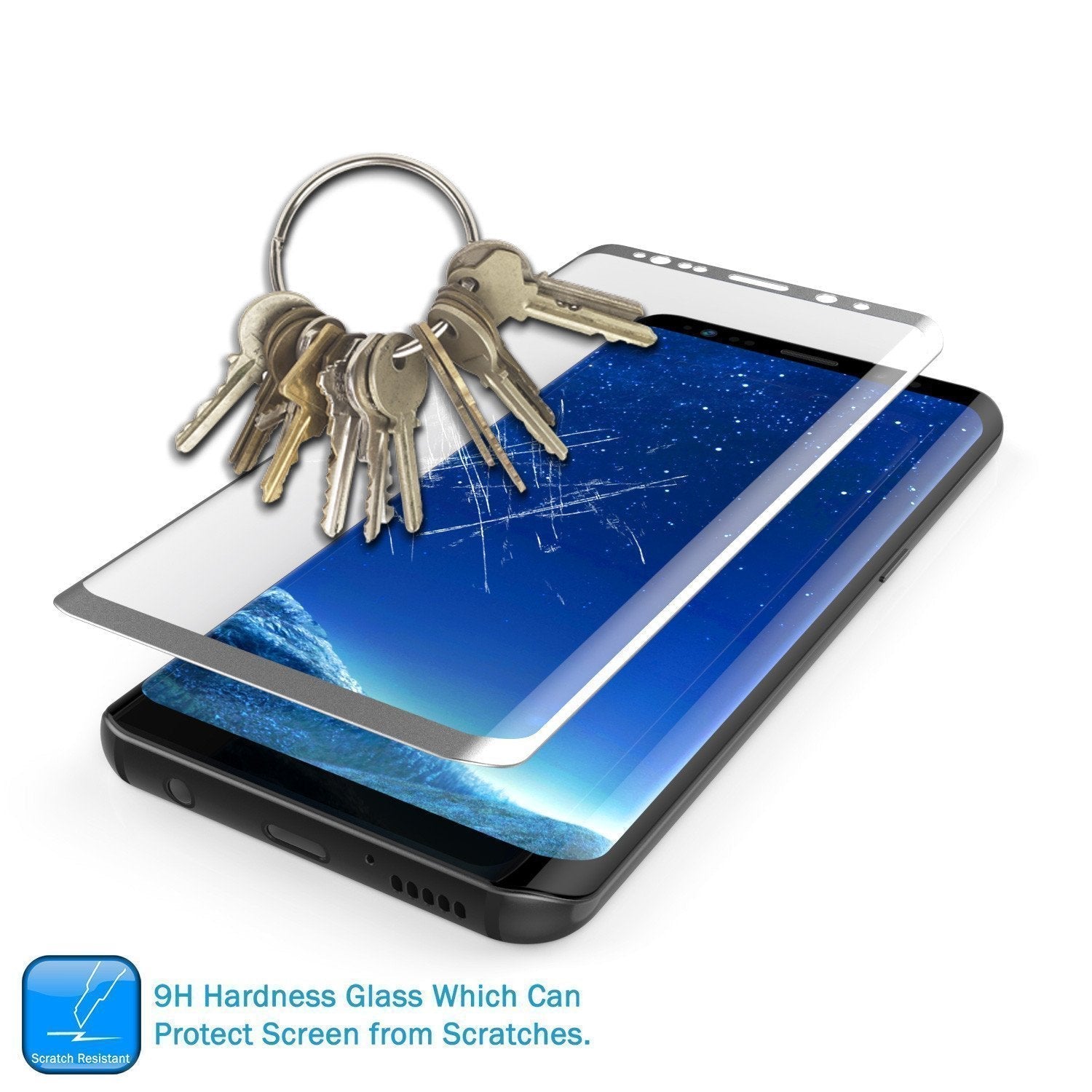 Galaxy S21+ Plus Silver Punkcase Glass SHIELD Tempered Glass Screen Protector 0.33mm Thick 9H Glass (Color in image: Gold)