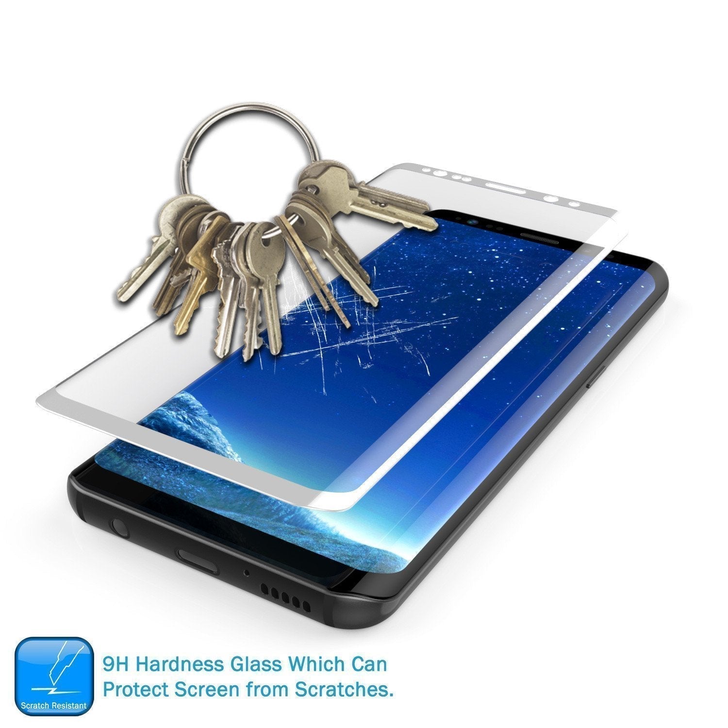 Galaxy S22+ Plus White Punkcase Glass SHIELD Tempered Glass Screen Protector 0.33mm Thick 9H Glass