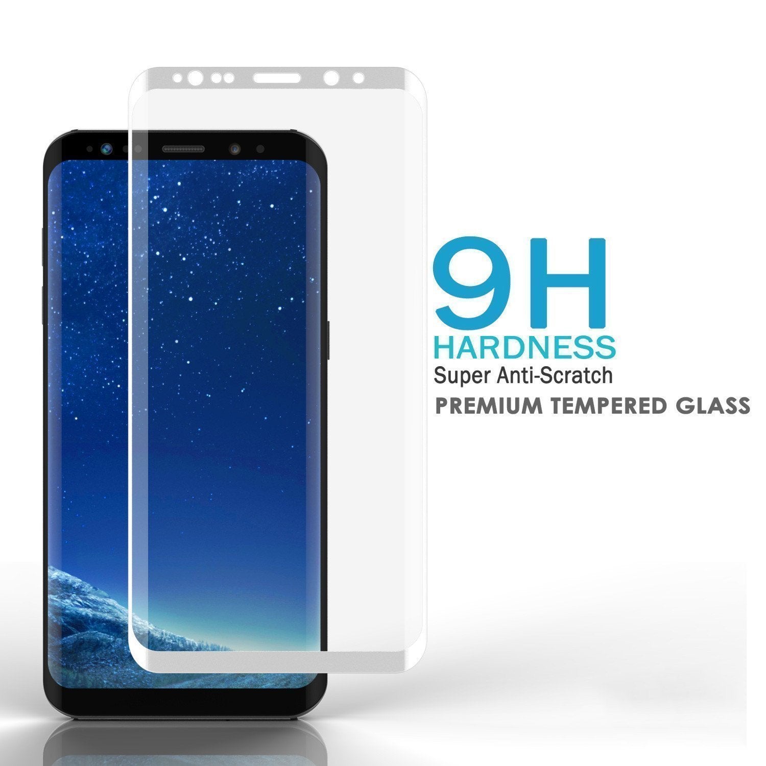 Galaxy S10+ Plus White Punkcase Glass SHIELD Tempered Glass Screen Protector 0.33mm Thick 9H Glass (Color in image: Black)
