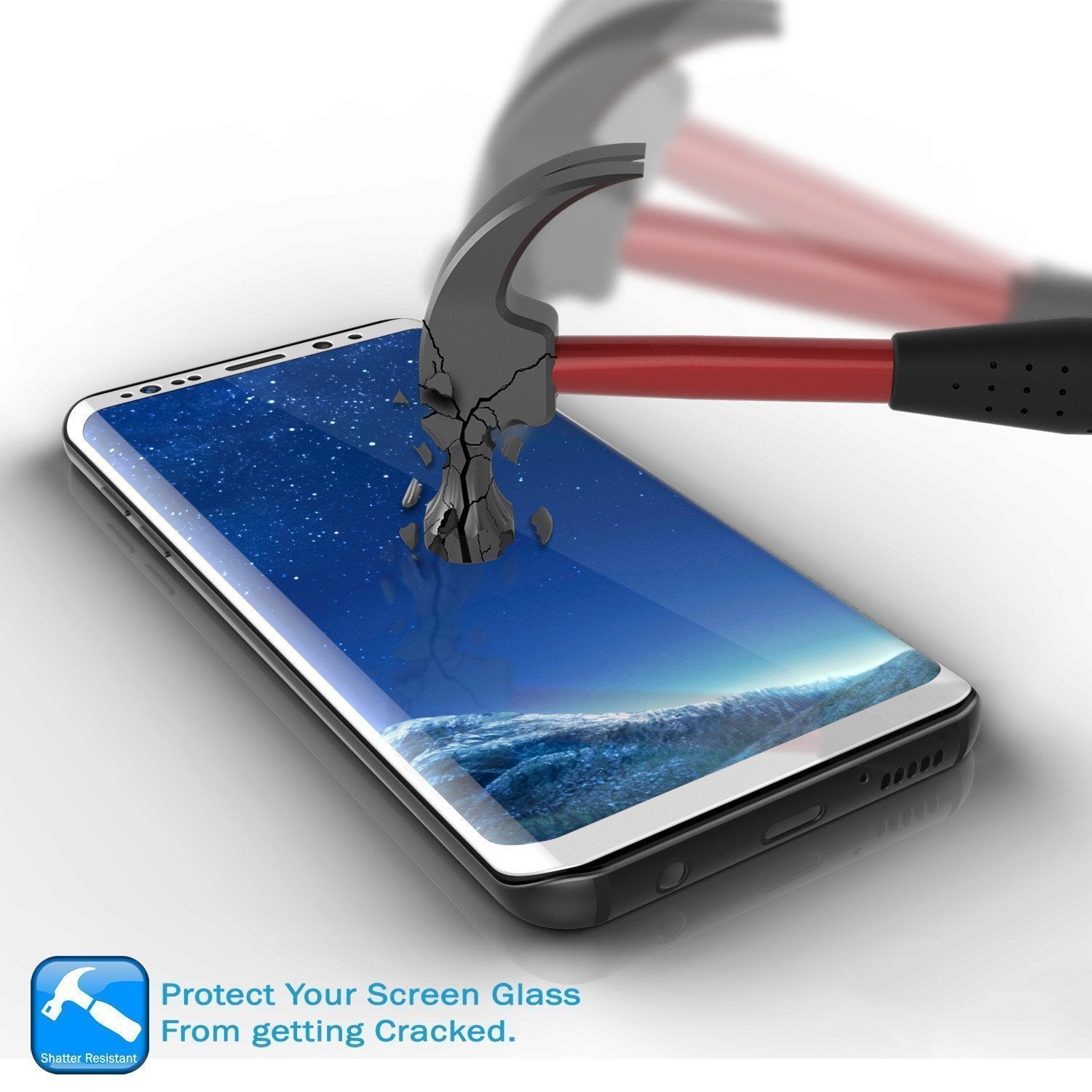Galaxy S10+ Plus White Punkcase Glass SHIELD Tempered Glass Screen Protector 0.33mm Thick 9H Glass (Color in image: Clear)