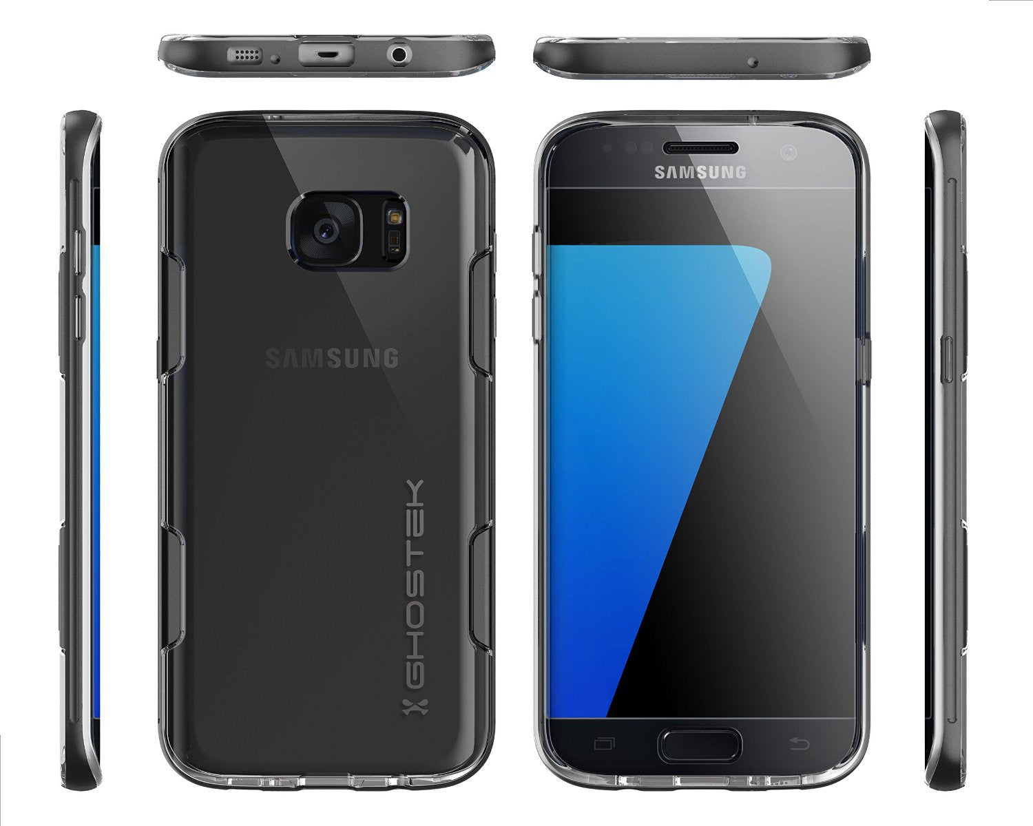 Capa S7 Edge Ghostek® Cloak da Série Black Slim | Moldura de Alumínio Garantia Vitalícia de Troca