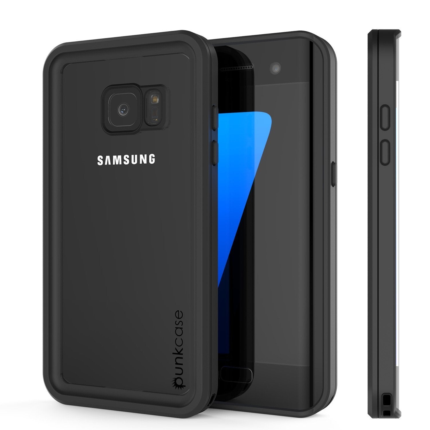 Capa à prova d'água para Galaxy S7 Edge, Punkcase [Série Extrema] [Ajuste Fino] [Certificado IP68] [Prova de Choque] [Prova de Neve] [Prova de Poeira] Capa de Armadura [PRETA]