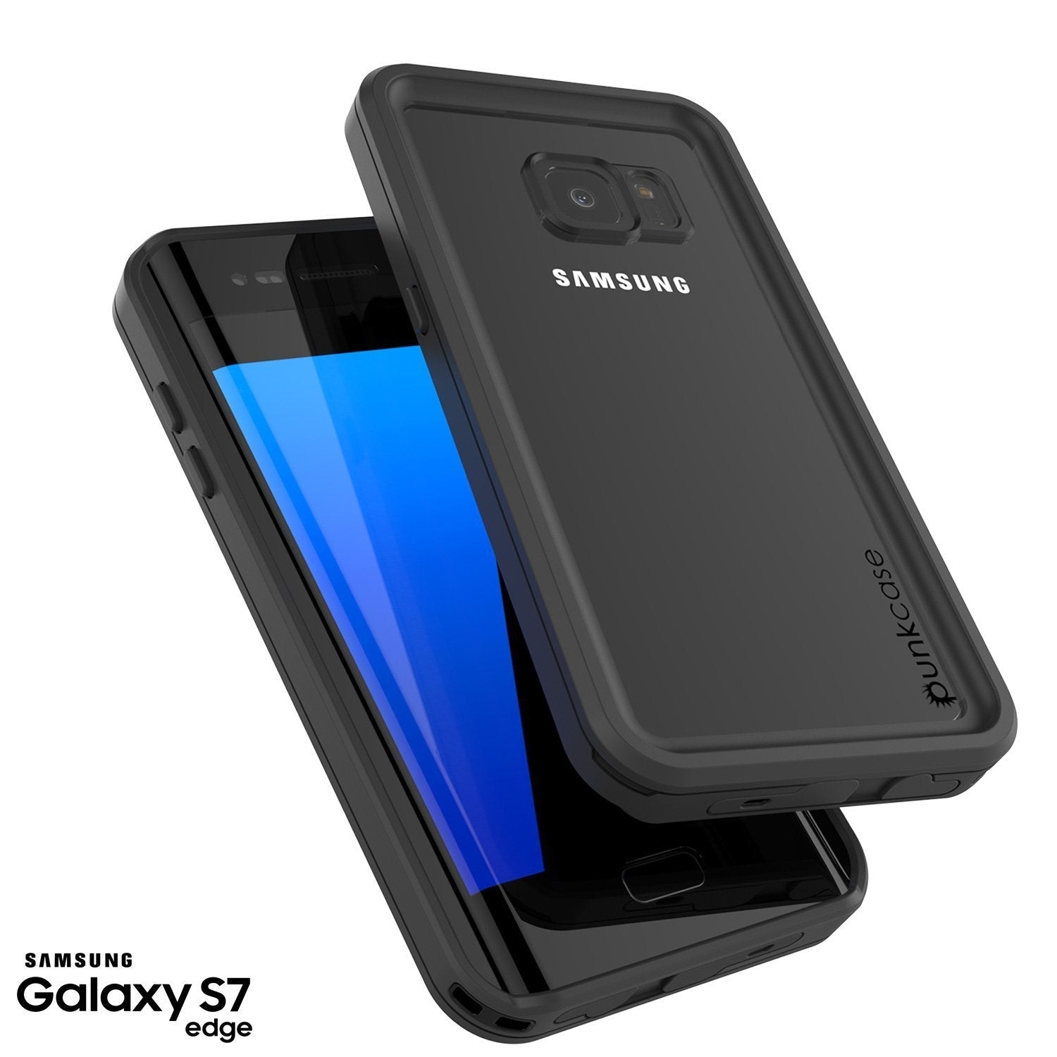 Galaxy S7 Edge Waterproof Case, Punkcase [Extreme Series] [Slim Fit] [IP68 Certified] [Shockproof] [Snowproof] [Dirproof] Armor Cover [BLACK] 