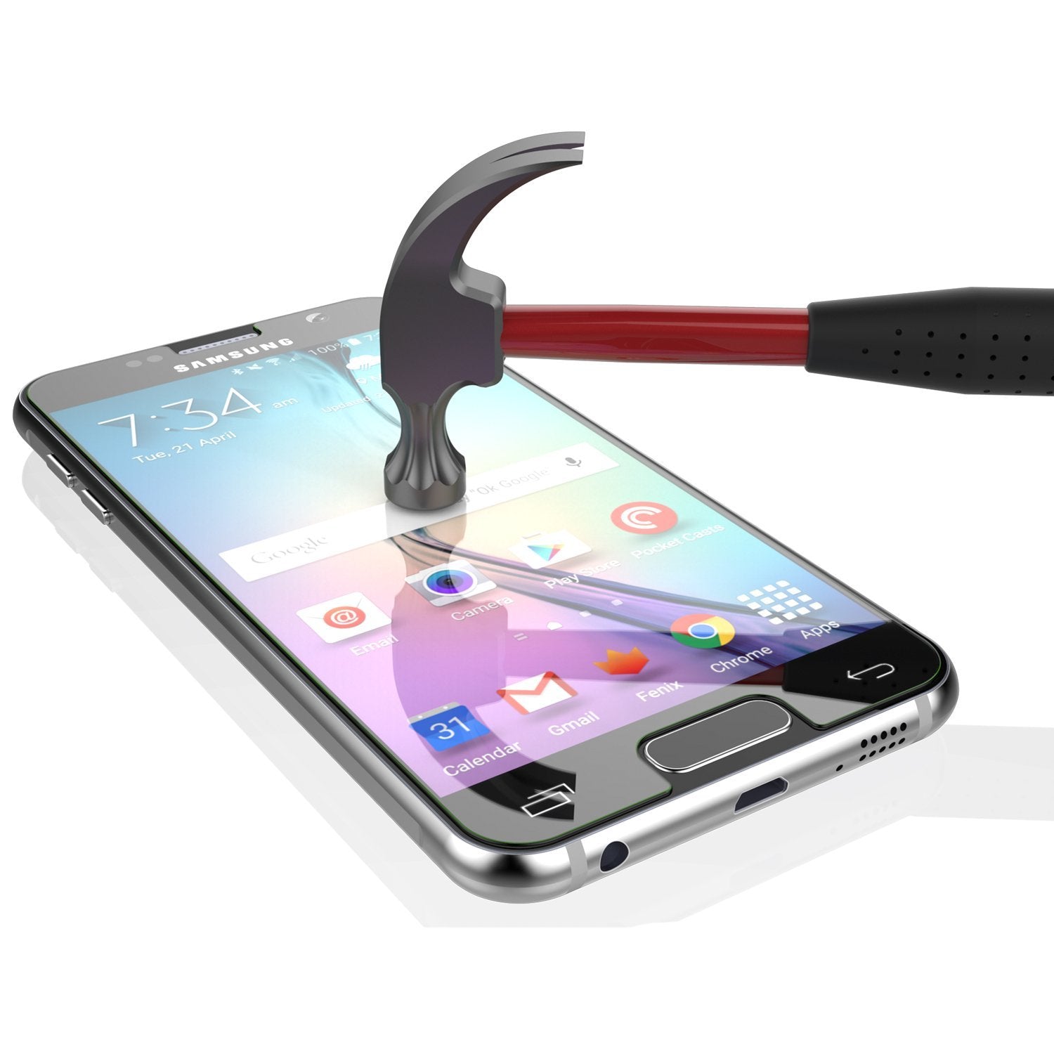 Protetor de tela de vidro temperado Galaxy S7 Punkcase Glass SHIELD de 0,33 mm de espessura e dureza 9H
