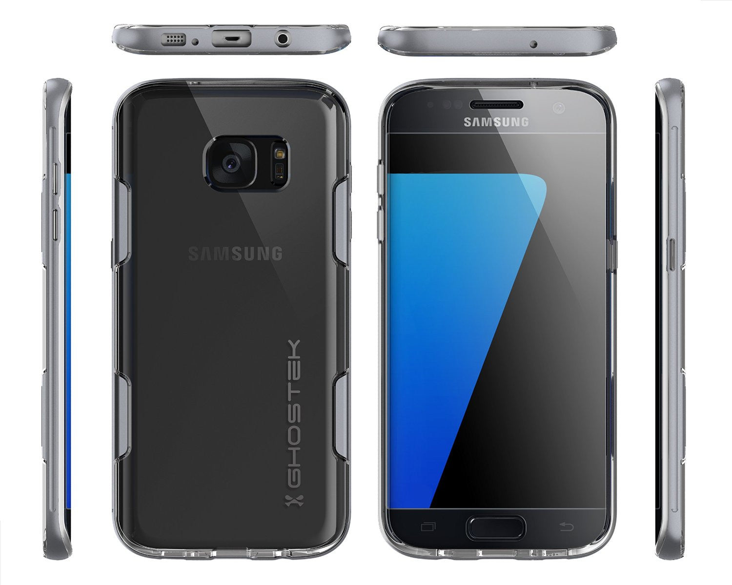 Capa de S7 Edge Ghostek® Cloak Série Prata Slim | Moldura de Alumínio Garantia Vitalícia de Troca
