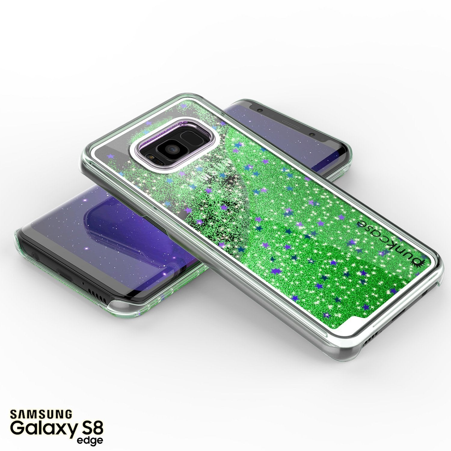 Capa Galaxy S8, Punkcase [Série Líquida] Cobertura de Brilho Flutuante de Camada Dupla + Protetor de Tela PunkShield para Samsung S8 [Verde]