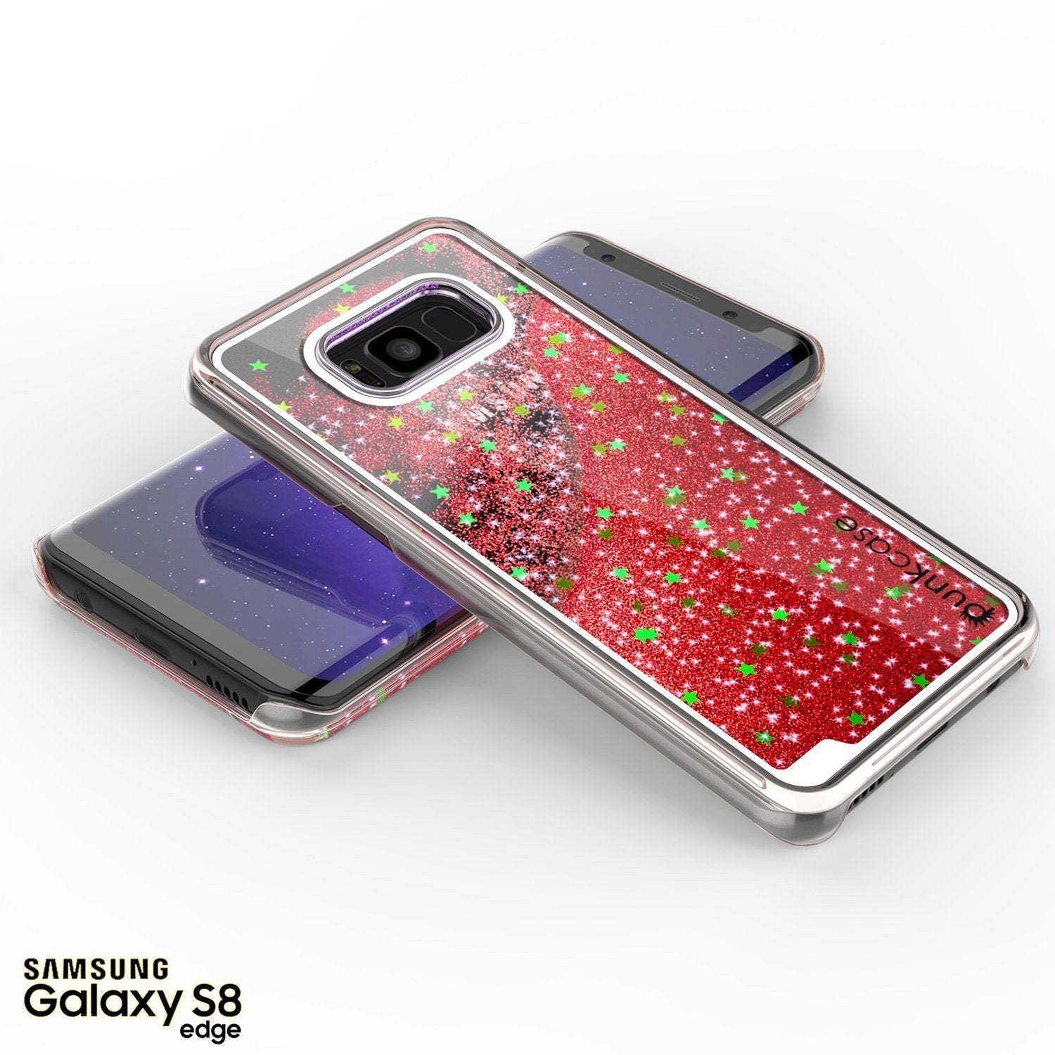 Capa Galaxy S8, Punkcase [Série Líquida] Proteção de Camada Dupla Flutuante com Brilho + Protetor de Tela PunkShield para Samsung S8 [Vermelho]