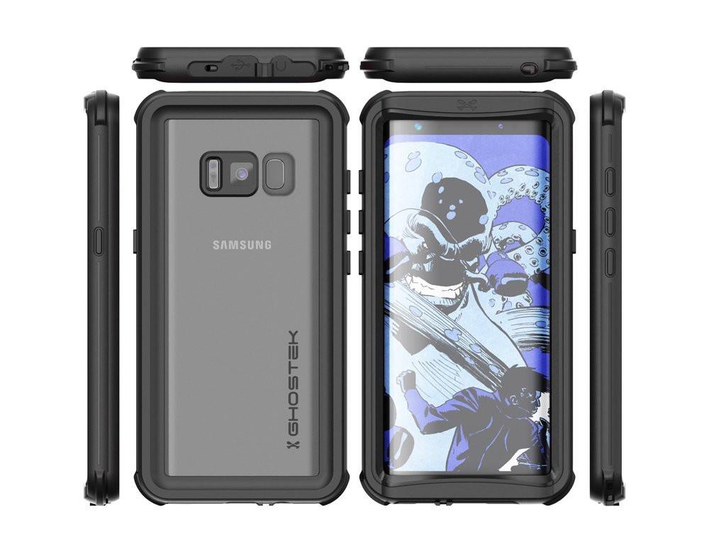 Galaxy S8 Plus Waterproof Case, Ghostek Nautical Series (Black) | Slim Underwater Full Body Protection 