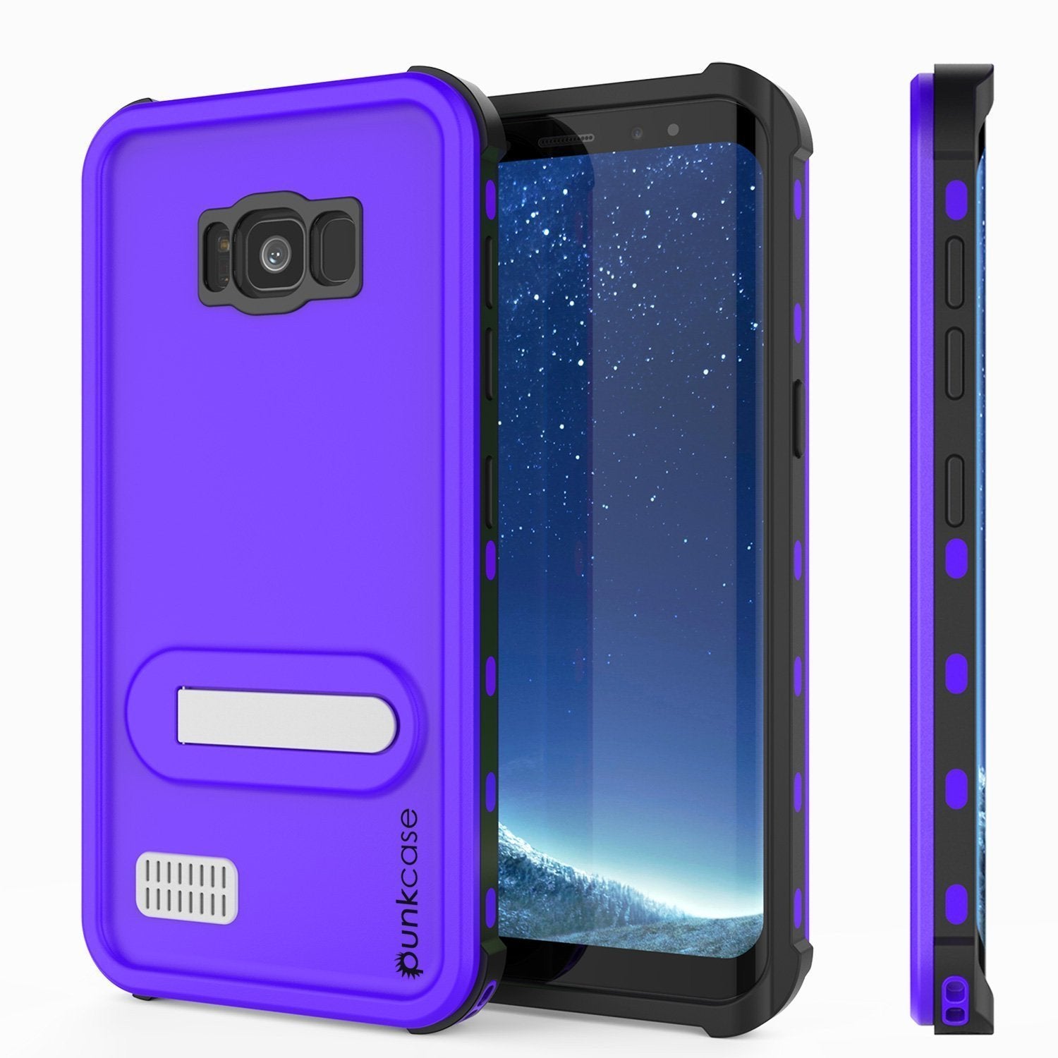 Capa à prova d'água Galaxy S8 Plus, série Punkcase KickStud Purple [Slim Fit] [IP68 Certificado] [À prova de choque] [À prova de neve] Capa de armadura.