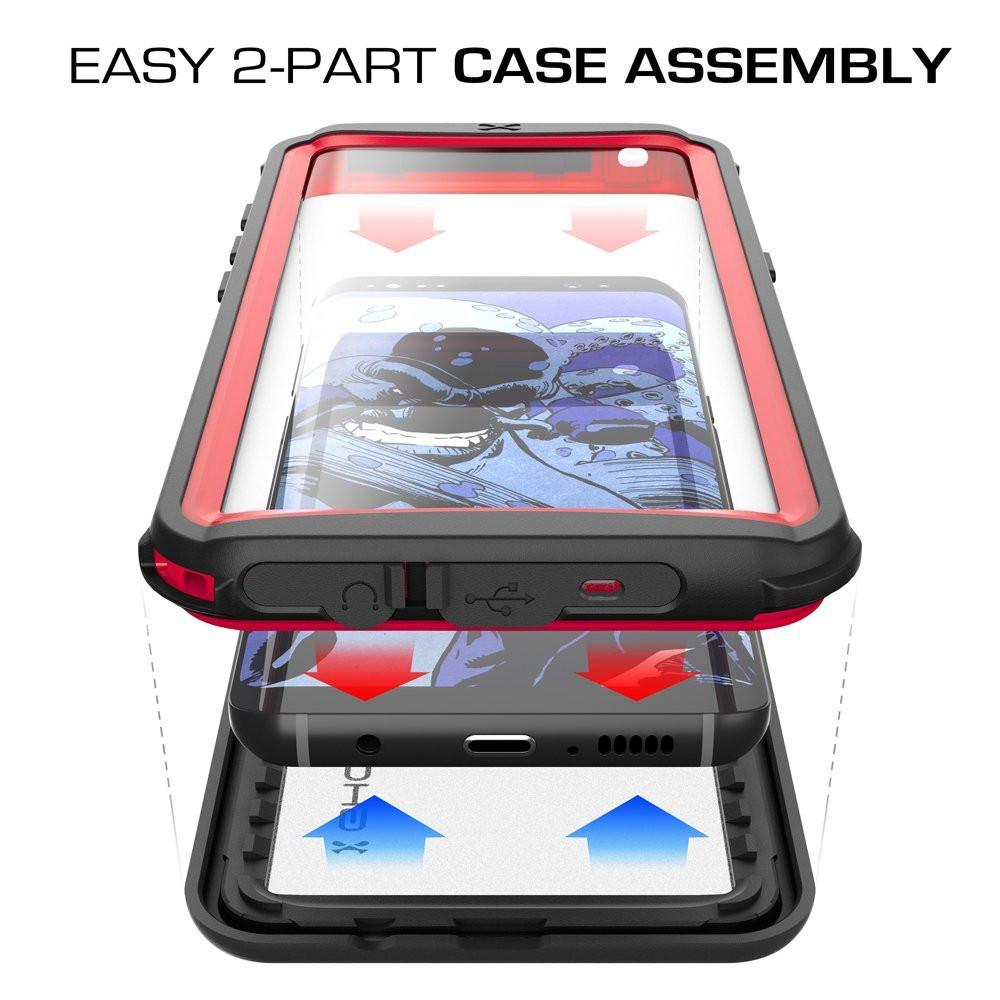 Galaxy S8 Waterproof Case, Ghostek Nautical Series (Red) | Slim Underwater Full Body Protection (Color in image: Pink)