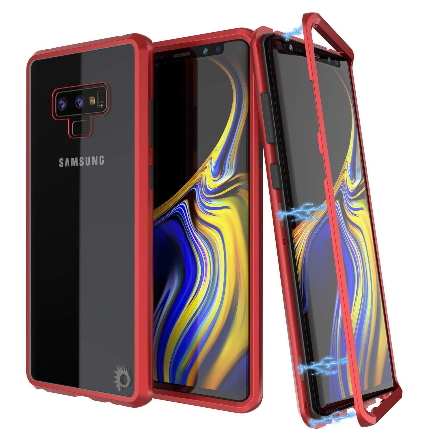 Capinha para Note 9, Punkcase Magnetix 2.0 de TPU protetora, com protetor de tela de vidro temperado [Vermelho]