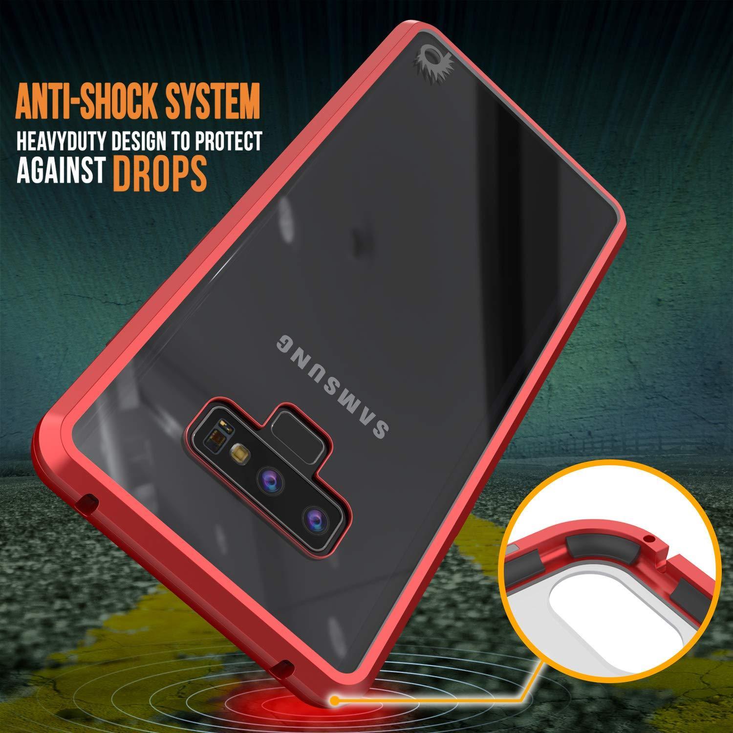 Capinha para Note 9, Punkcase Magnetix 2.0 de TPU protetora, com protetor de tela de vidro temperado [Vermelho]