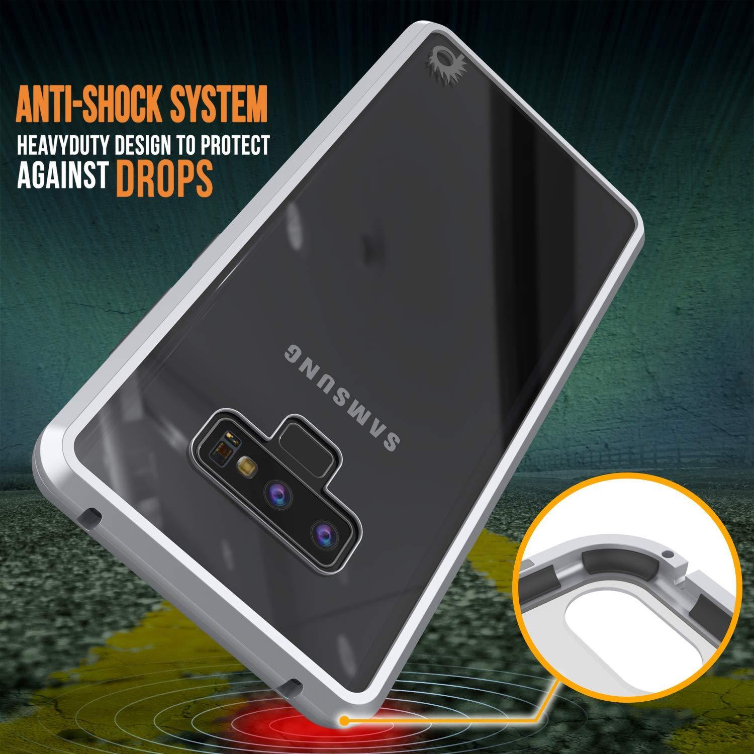Capinha para Note 9, Punkcase Magnetix 2.0 de TPU protetora, com protetor de tela de vidro temperado [Prata]