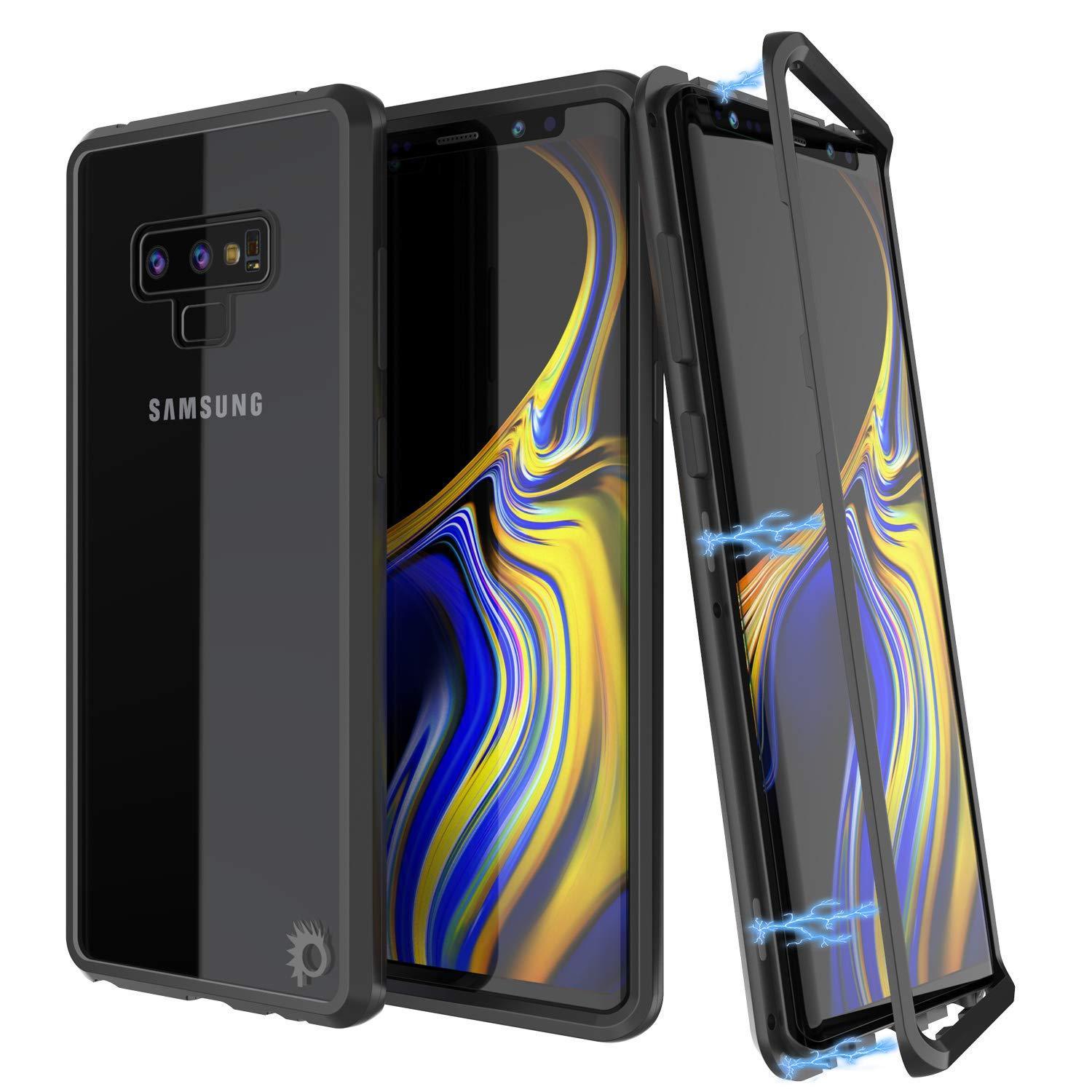Capinha para Note 9, Punkcase Magnetix 2.0 de TPU protetora, com protetor de tela de vidro temperado [Preto]