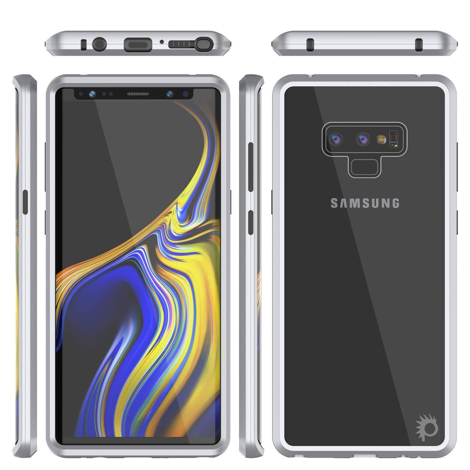 Capinha para Note 9, Punkcase Magnetix 2.0 de TPU protetora, com protetor de tela de vidro temperado [Prata]