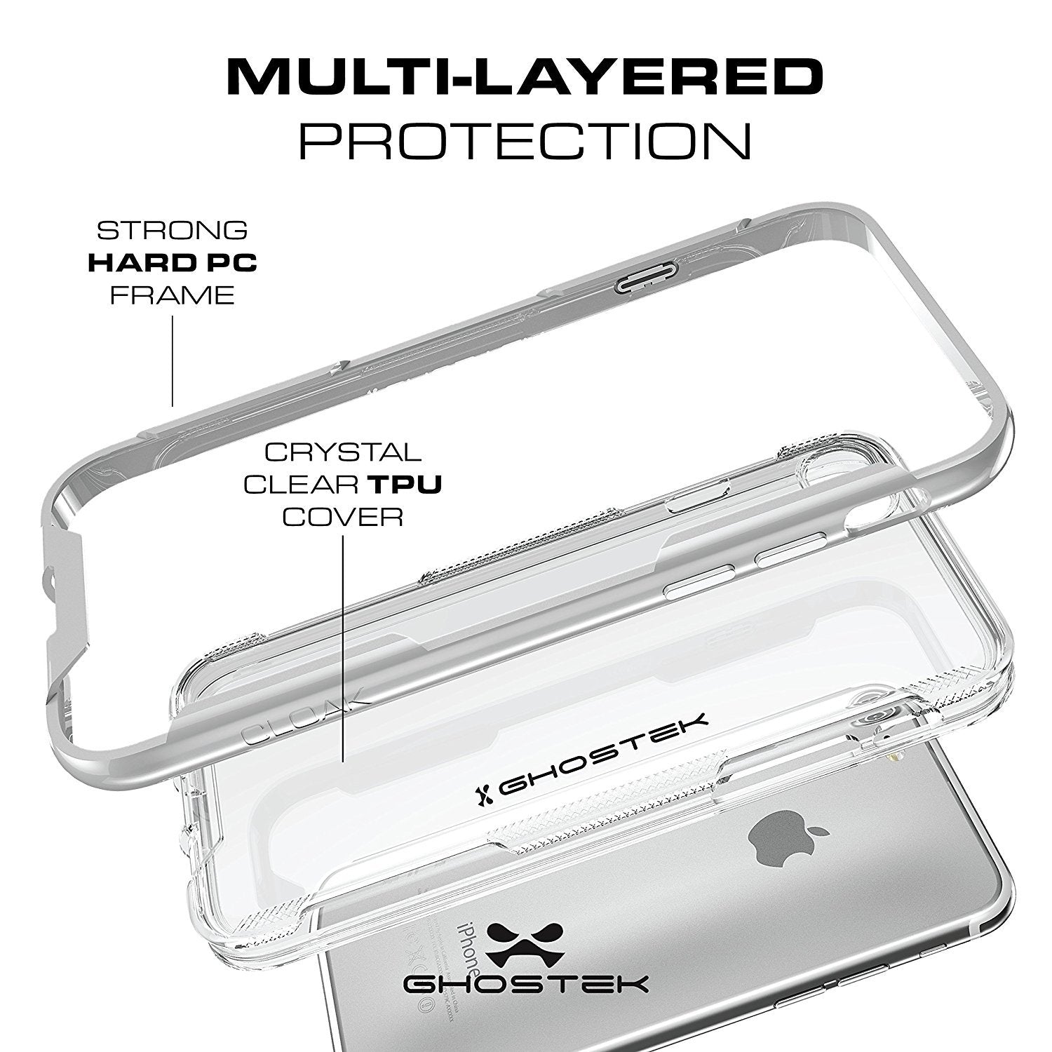 iPhone 8 Case, Ghostek Cloak 3 Series Case for iPhone 8 Case Clear Protective Case [GOLD] 