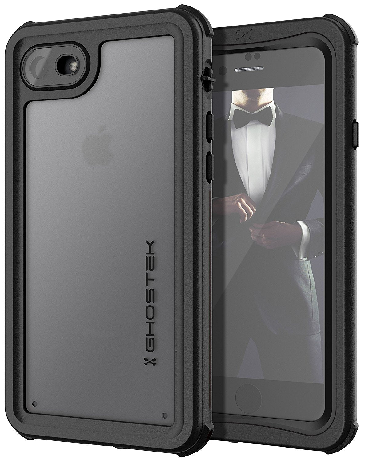 Capa à prova d'água para iPhone 8, Série Náutica Ghostek para iPhone 8 | Proteção subaquática fina | Ultra Fit | Natação (Preto)