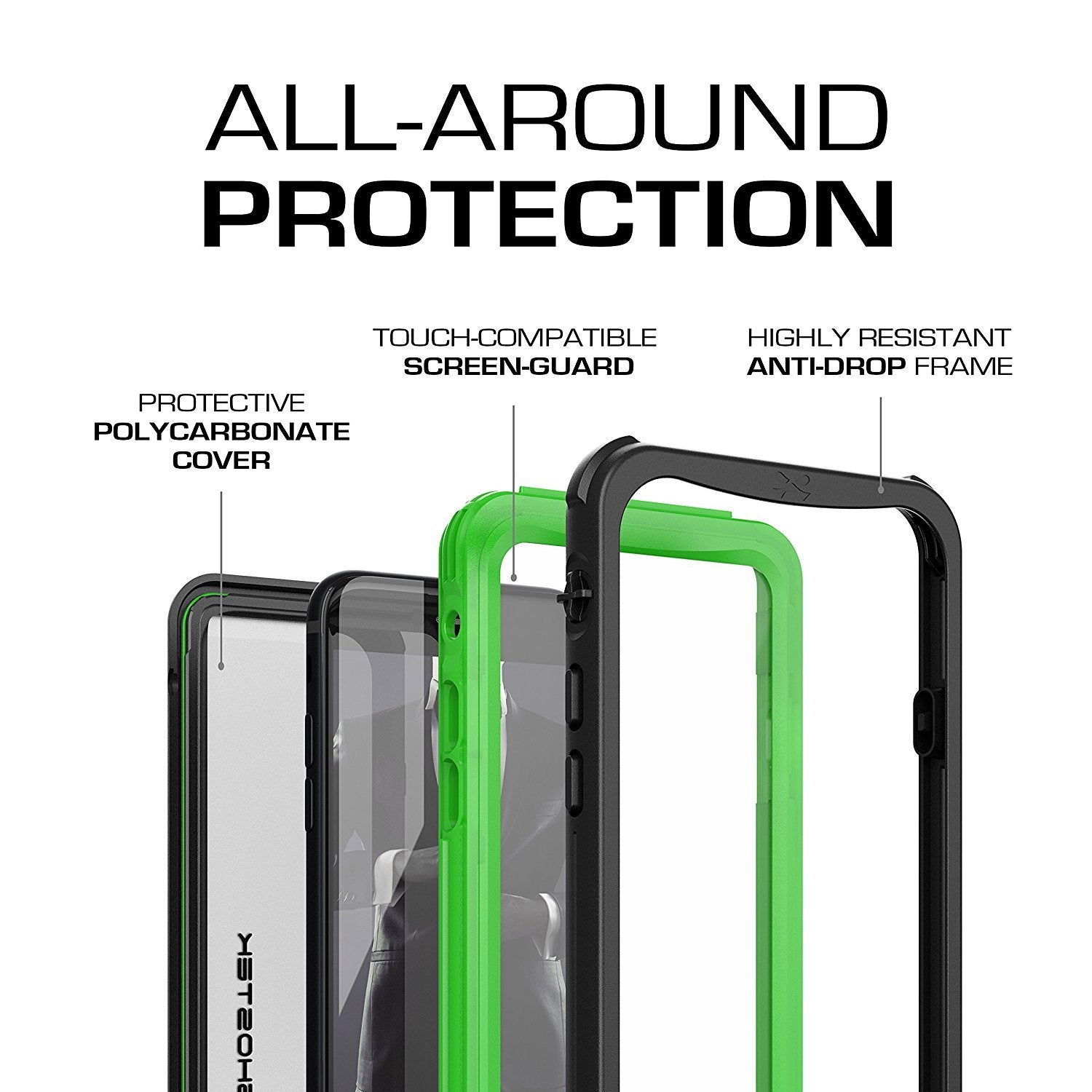 Capa à prova de água para iPhone 7, série Nautical da Ghostek para iPhone 7 | Proteção Slim Subaquática | Dever de Aventura | Ajuste Ultra | Natação (Verde)