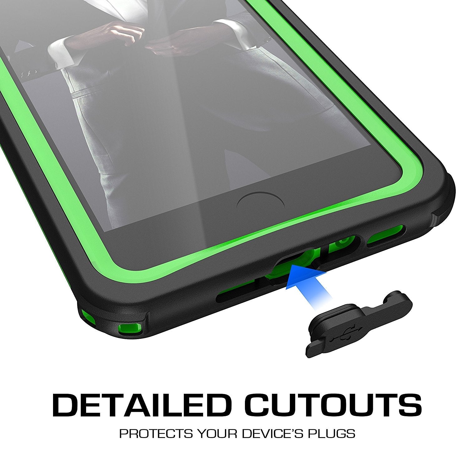 Capa para iPhone 7+ Plus, Série Náutica Ghostek® para iPhone 7+ Plus Capa Resistente e Resistente | VERDE