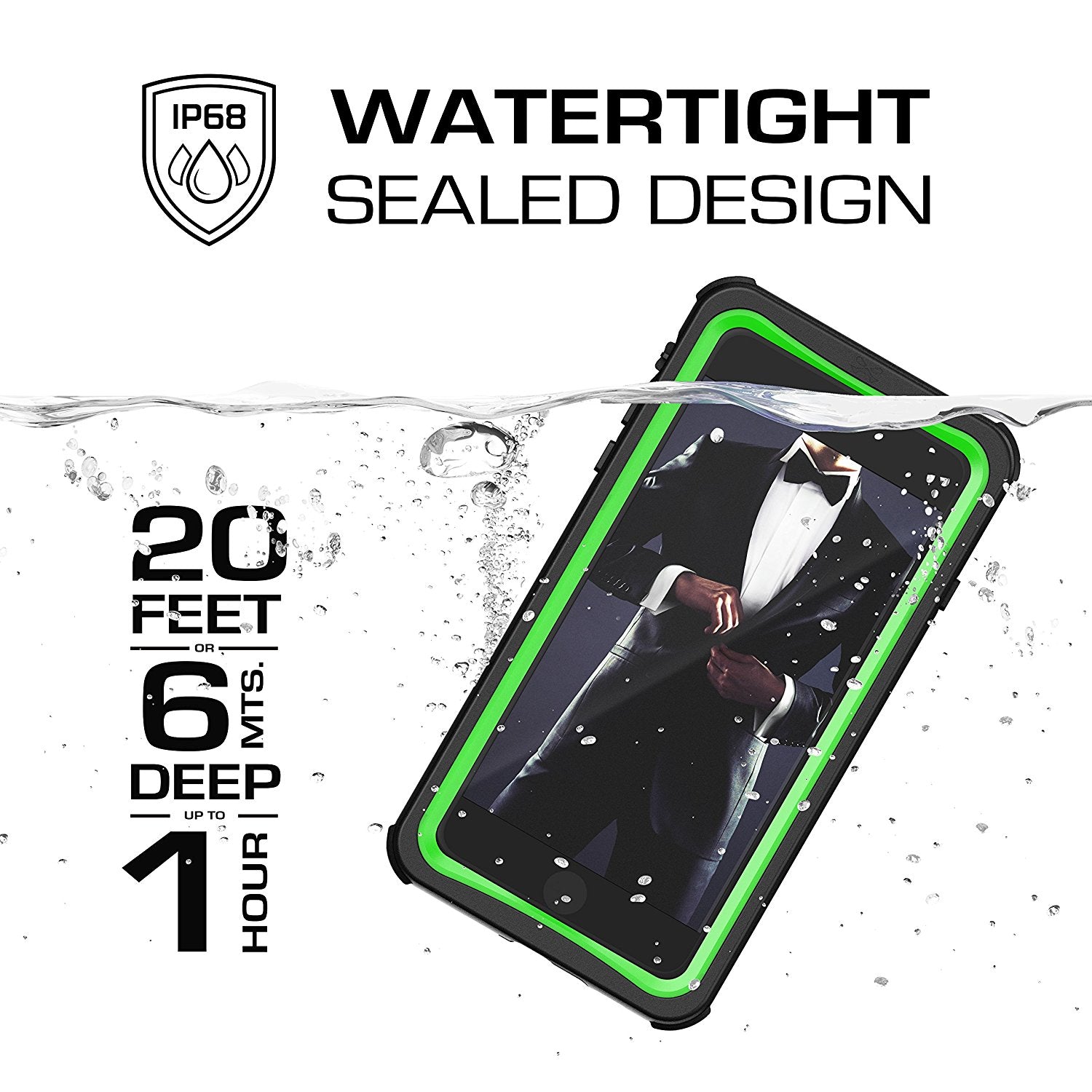 Capa para iPhone 7+ Plus, Série Náutica Ghostek® para iPhone 7+ Plus Capa Resistente e Resistente | VERDE