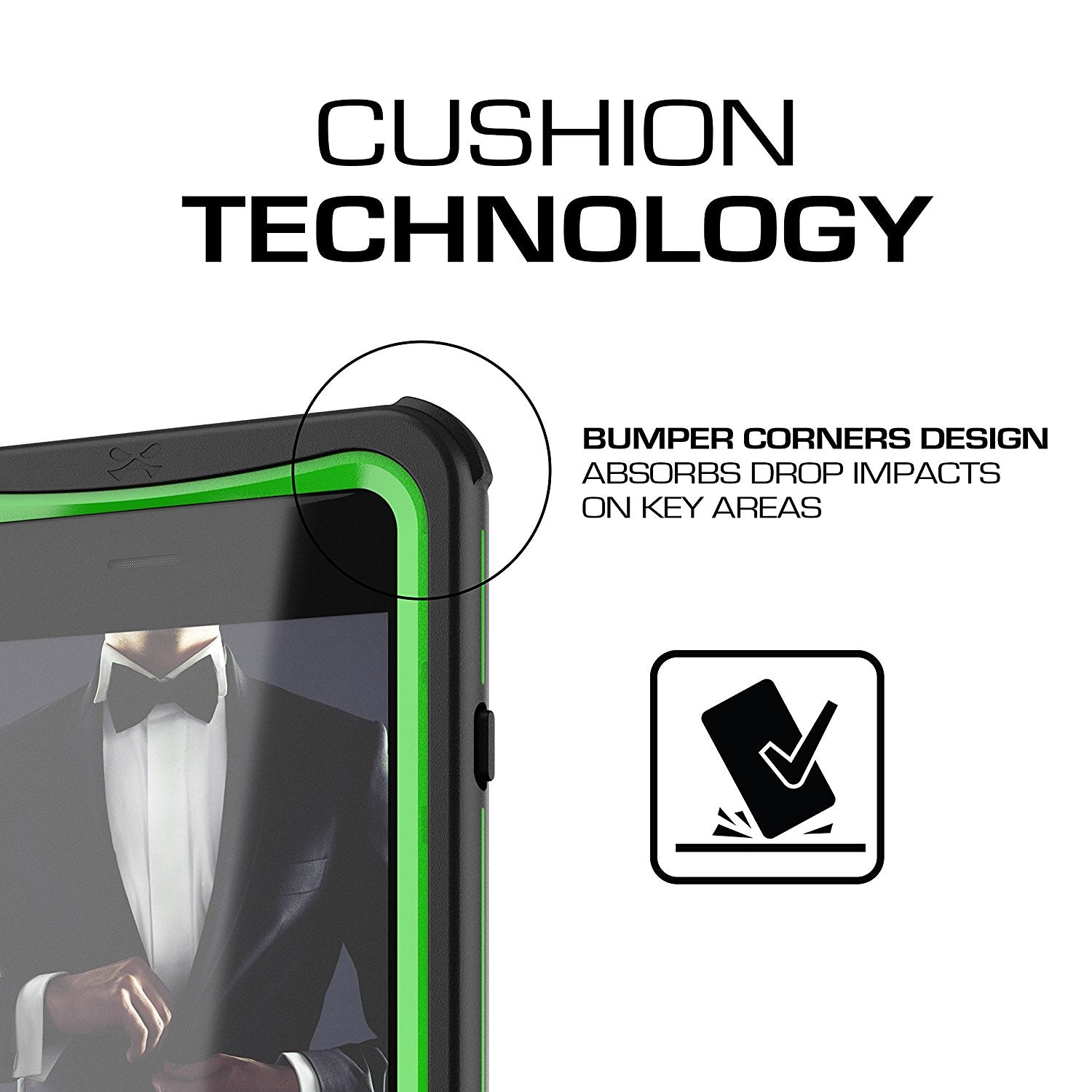 Capa para iPhone 7+ Plus, Série Náutica Ghostek® para iPhone 7+ Plus Capa Resistente e Resistente | VERDE