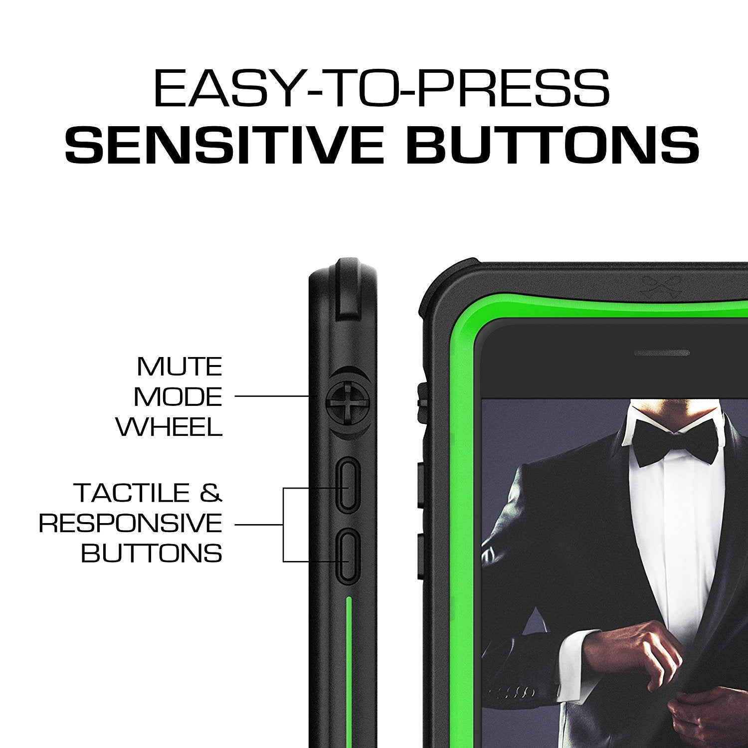 Capa para iPhone 7+ Plus, Série Náutica Ghostek® para iPhone 7+ Plus Capa Resistente e Resistente | VERDE