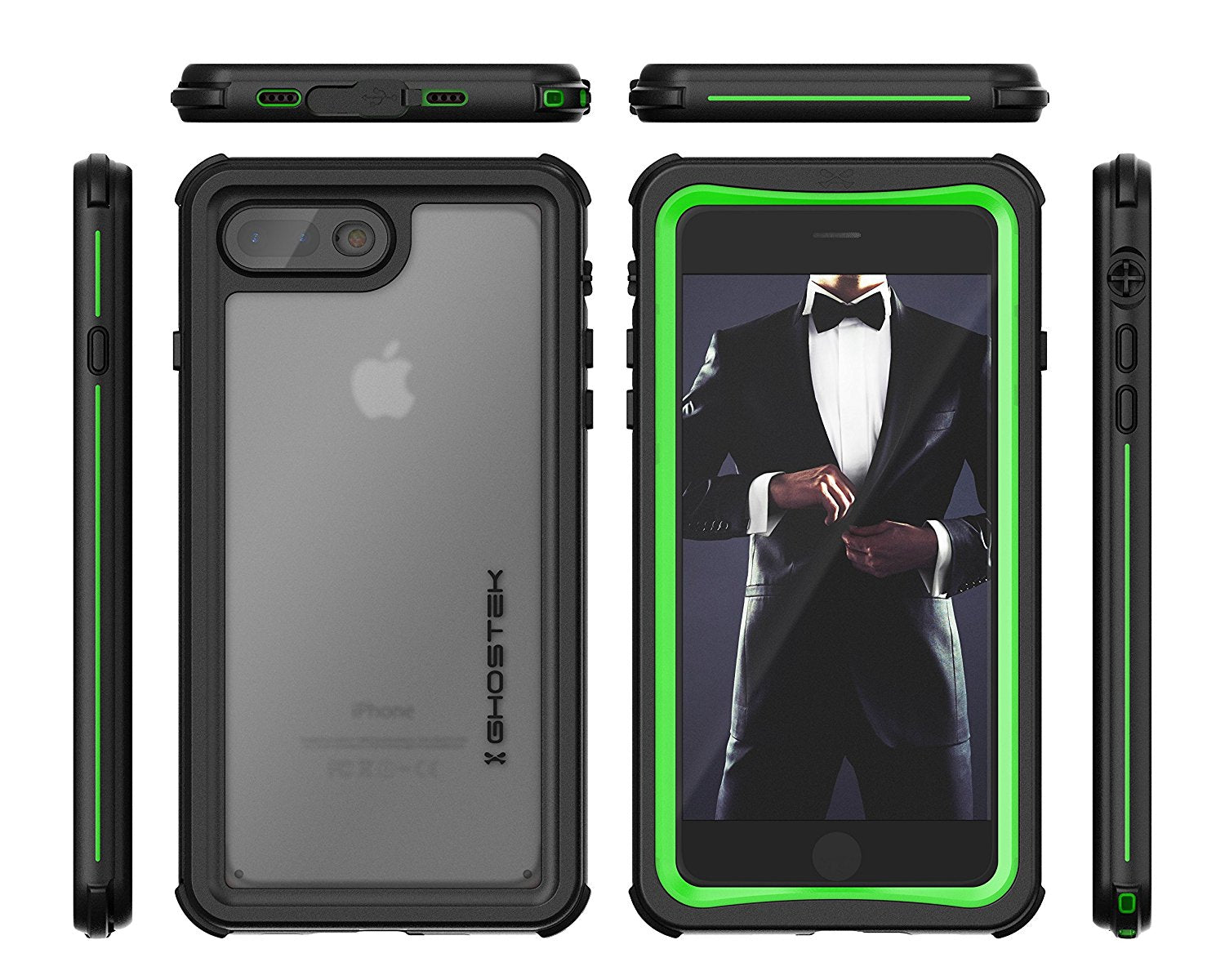 Capa para iPhone 7+ Plus, Série Náutica Ghostek® para iPhone 7+ Plus Capa Resistente e Resistente | VERDE