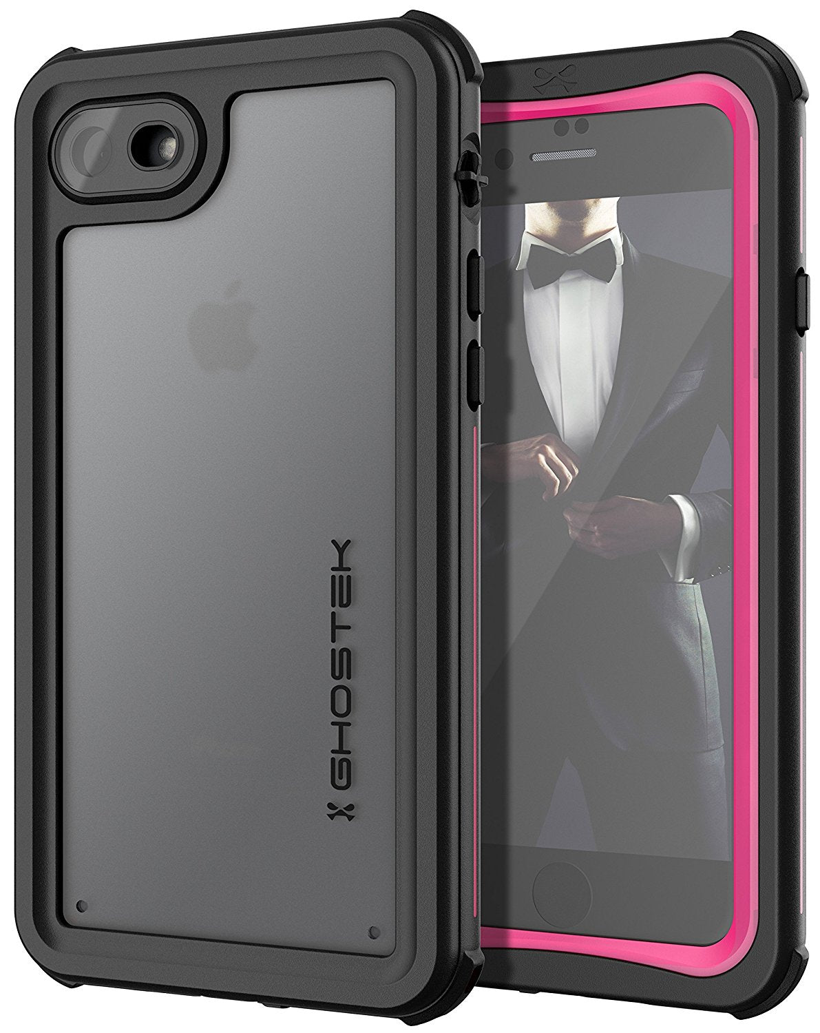 Capa à Prova d'Água para iPhone 8, Série Náutica da Ghostek para iPhone 8 | Proteção Slim Subaquática | Dever de Aventura | Ajuste Ultra | Natação (Rosa)