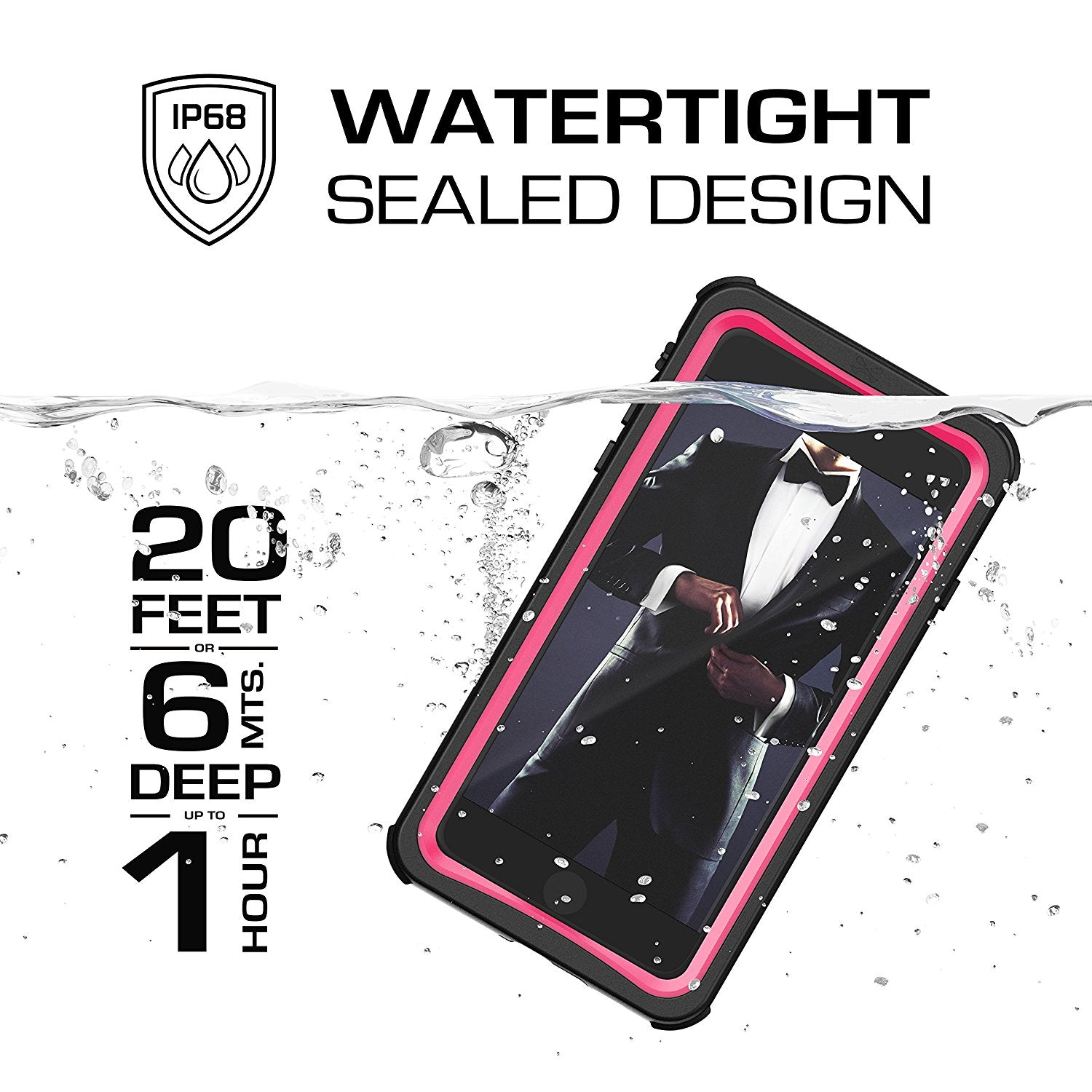 Capa para iPhone 7+ Plus, Ghostek® Série Náutica para iPhone 7+ Plus, Capa Resistente e Resistente | Cor-de-rosa