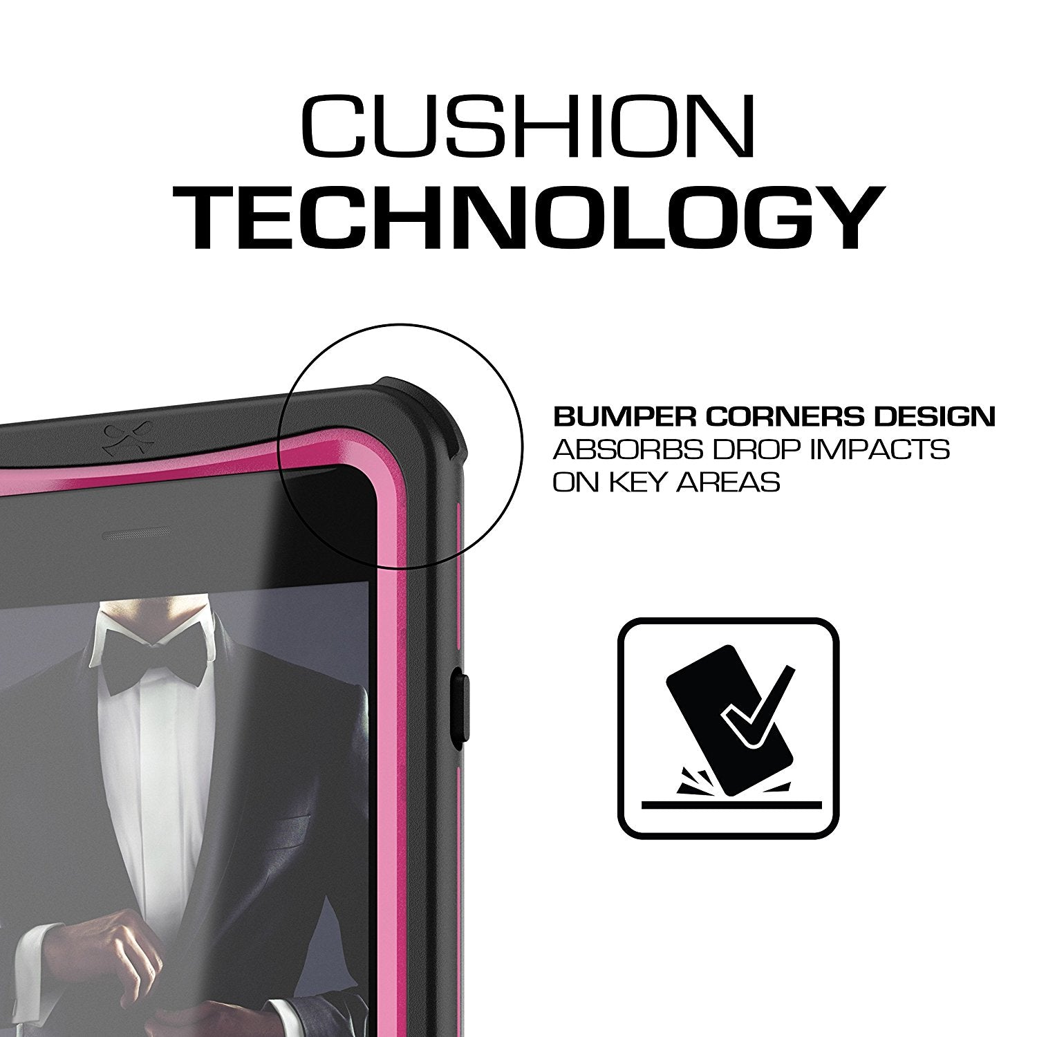 Capa para iPhone 7+ Plus, Ghostek® Série Náutica para iPhone 7+ Plus, Capa Resistente e Resistente | Cor-de-rosa