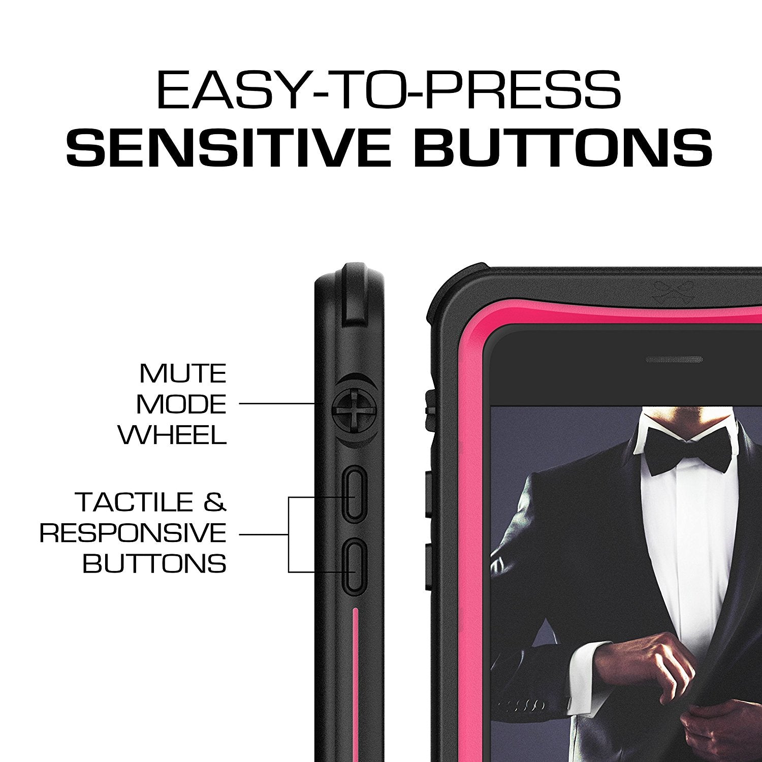 Capa para iPhone 7+ Plus, Ghostek® Série Náutica para iPhone 7+ Plus, Capa Resistente e Resistente | Cor-de-rosa