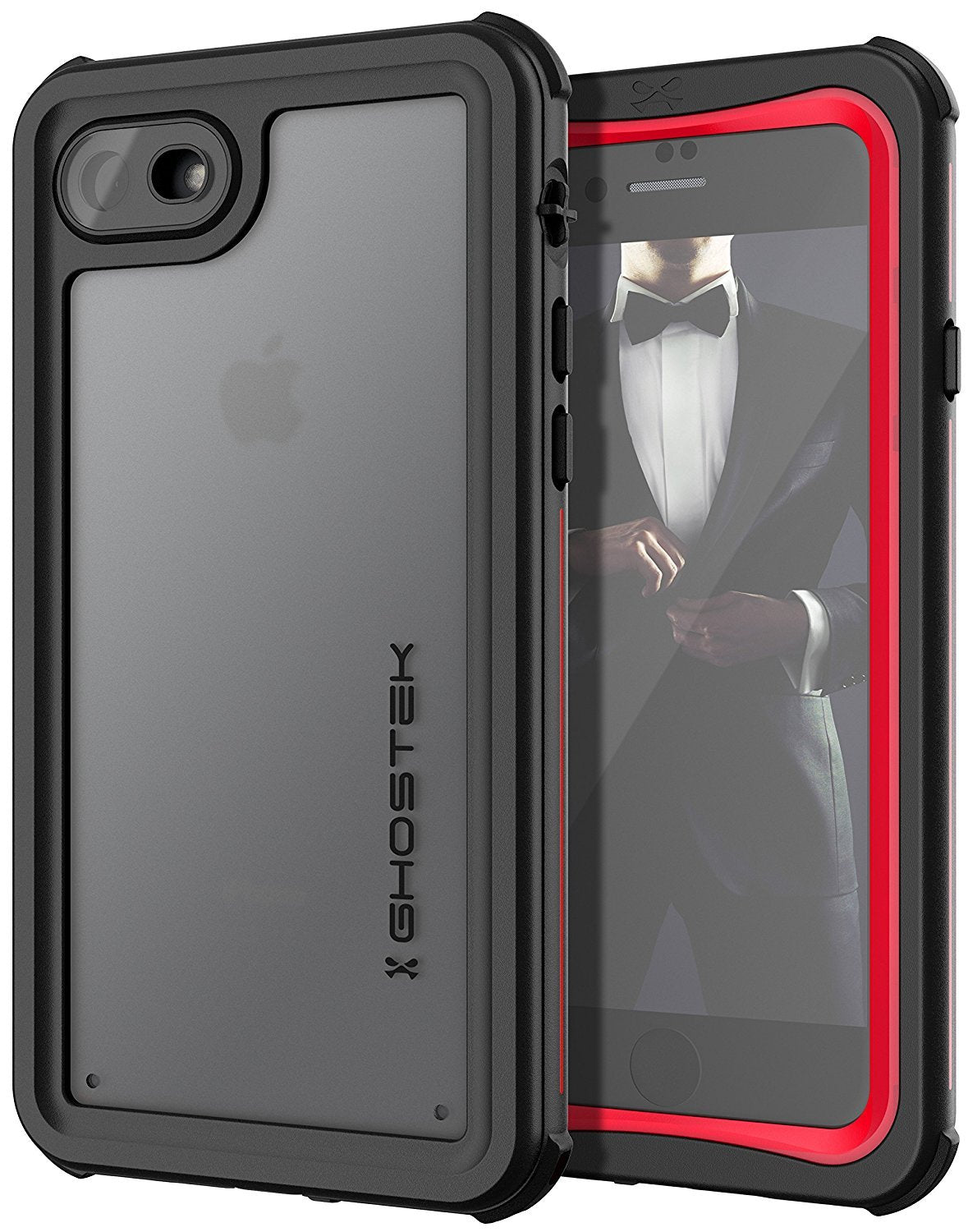 Capa à prova d'água para iPhone 7, série Nautical da Ghostek para iPhone 7 | Proteção subaquática slim | Proteção de aventura | Ultra ajuste | Natação (Vermelho)