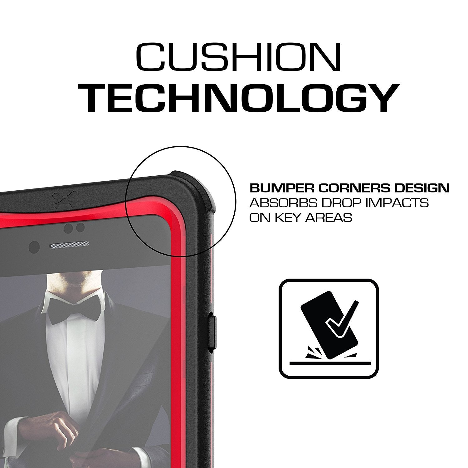 Capa à prova d'água para iPhone 7, série Nautical da Ghostek para iPhone 7 | Proteção subaquática slim | Proteção de aventura | Ultra ajuste | Natação (Vermelho)