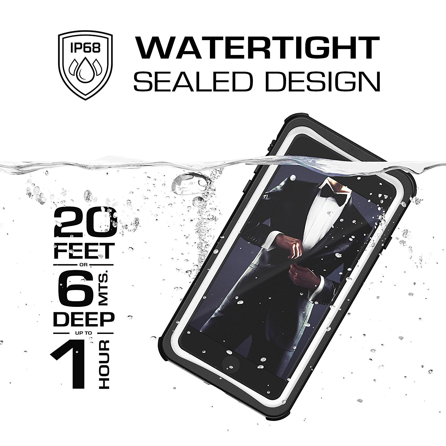Capa para iPhone 7+ Plus, Série Náutica da Ghostek® para iPhone 7+ Plus, Capa Resistente e Resistente | Branco