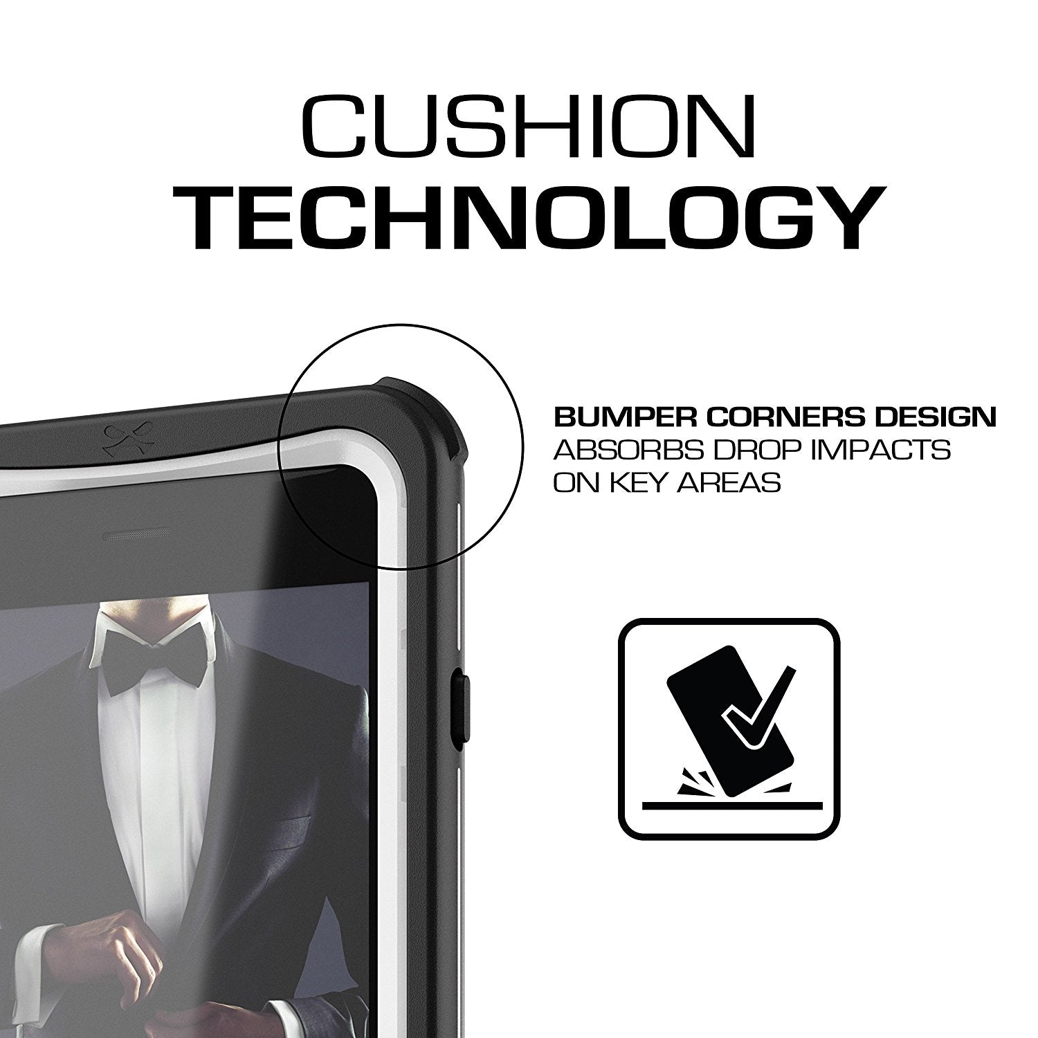 Capa para iPhone 7+ Plus, Série Náutica da Ghostek® para iPhone 7+ Plus, Capa Resistente e Resistente | Branco