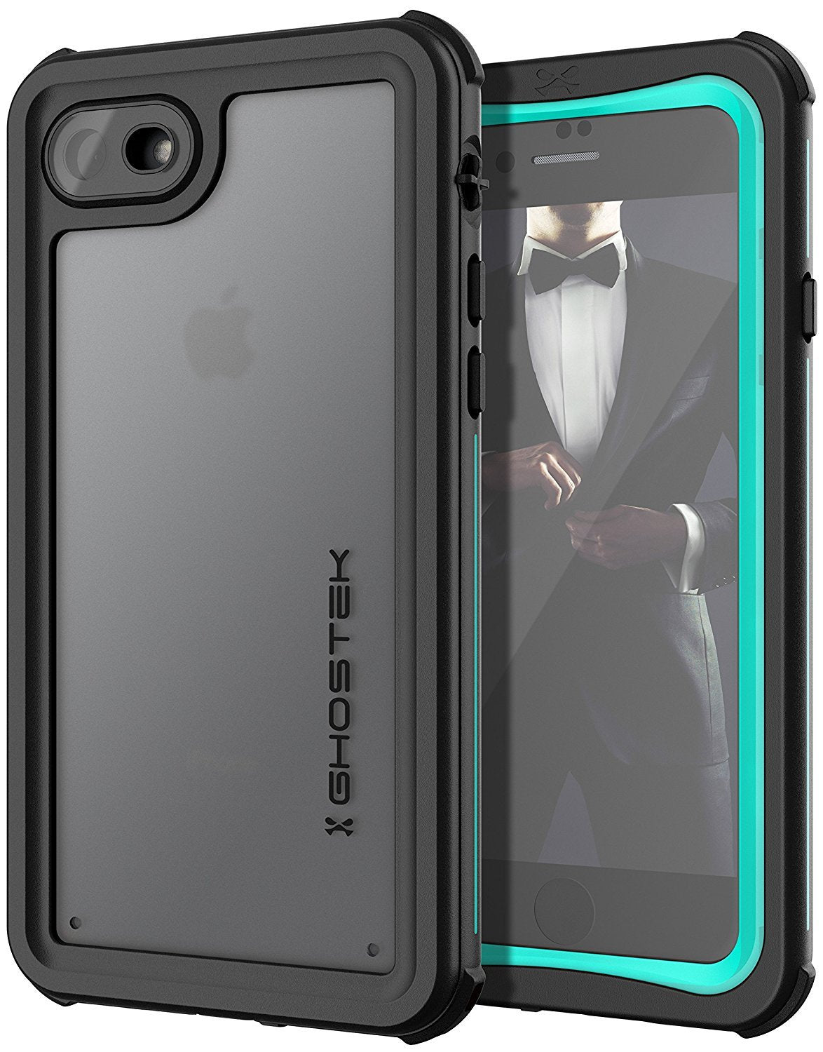 Capa à Prova d'Água para iPhone 7, Série Náutica da Ghostek para iPhone 7 | Proteção Slim Subaquática | Dever de Aventura | Ajuste Ultra | Natação (Azul-Verde)