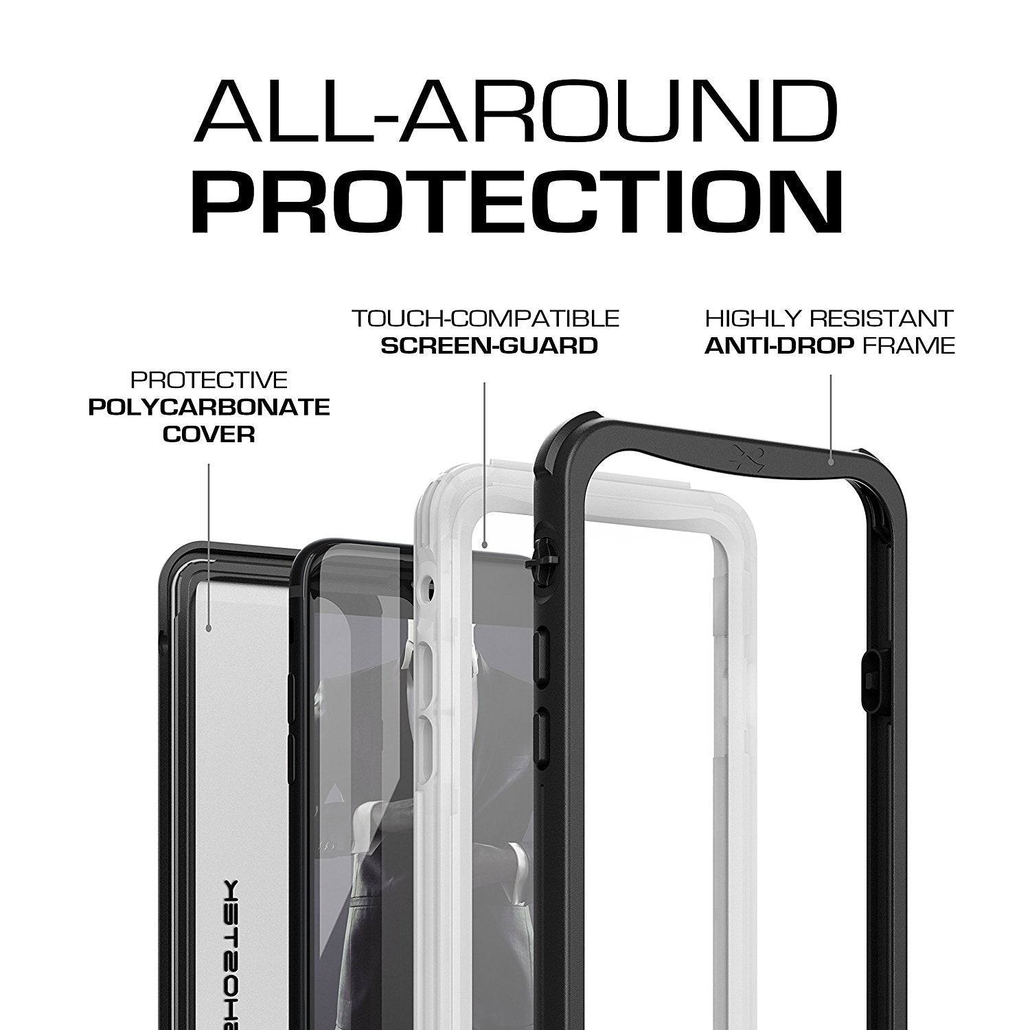 Capa à prova d'água para iPhone 8, série Ghostek Nautical para iPhone 8 | Proteção subaquática slim | Dever de aventura | Ultra Fit | Natação (Branco)